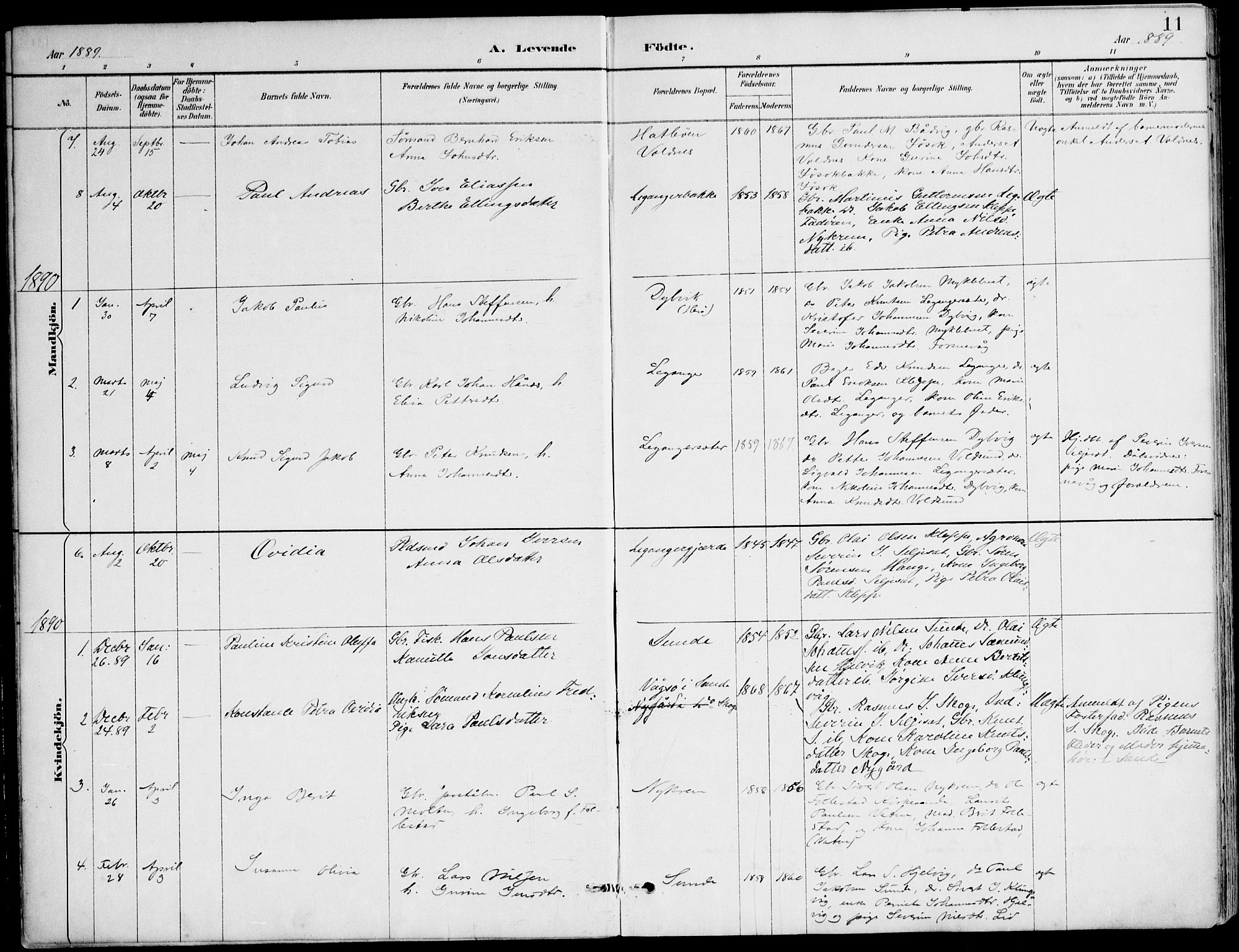 Ministerialprotokoller, klokkerbøker og fødselsregistre - Møre og Romsdal, AV/SAT-A-1454/508/L0095: Parish register (official) no. 508A02, 1887-1920, p. 11