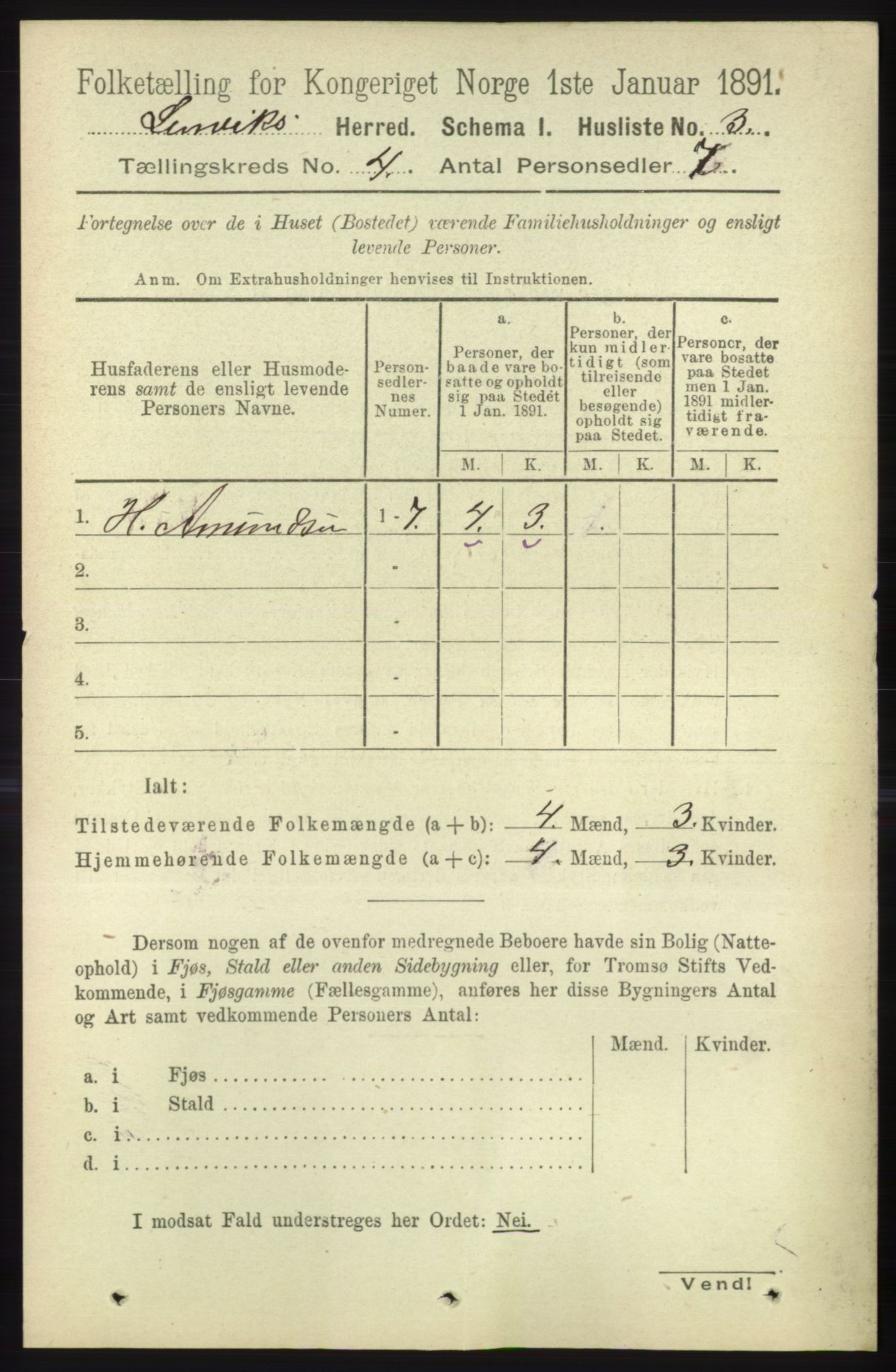 RA, 1891 census for 1931 Lenvik, 1891, p. 1831