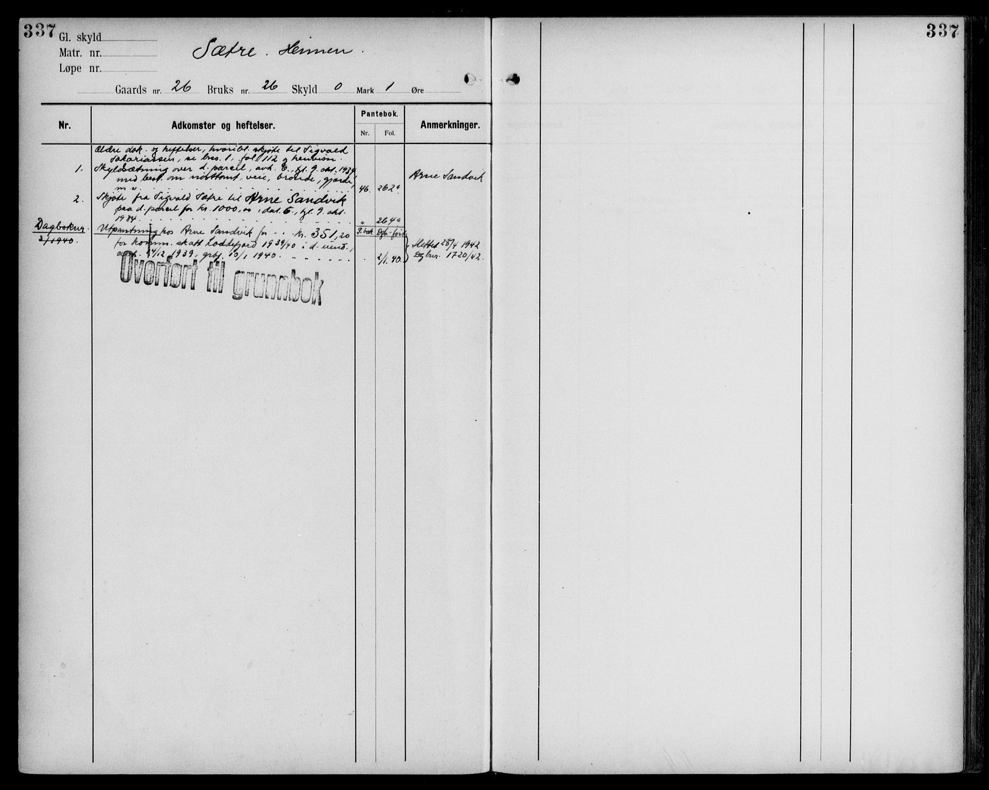 Midhordland sorenskriveri, AV/SAB-A-3001/1/G/Ga/Gab/L0109: Mortgage register no. II.A.b.109, p. 337