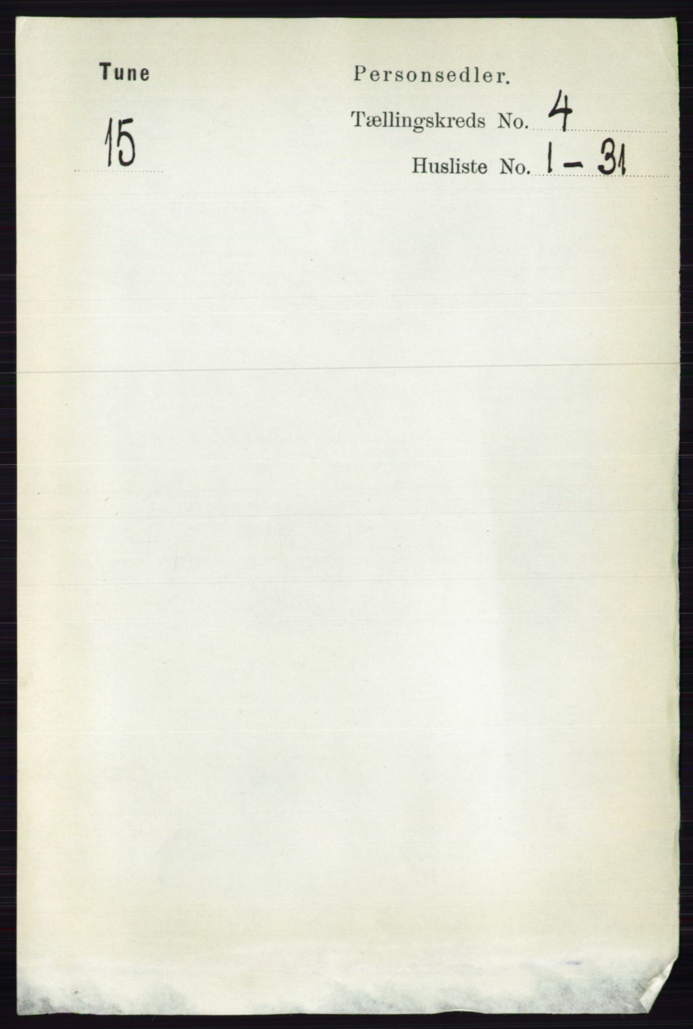 RA, 1891 census for 0130 Tune, 1891, p. 2197