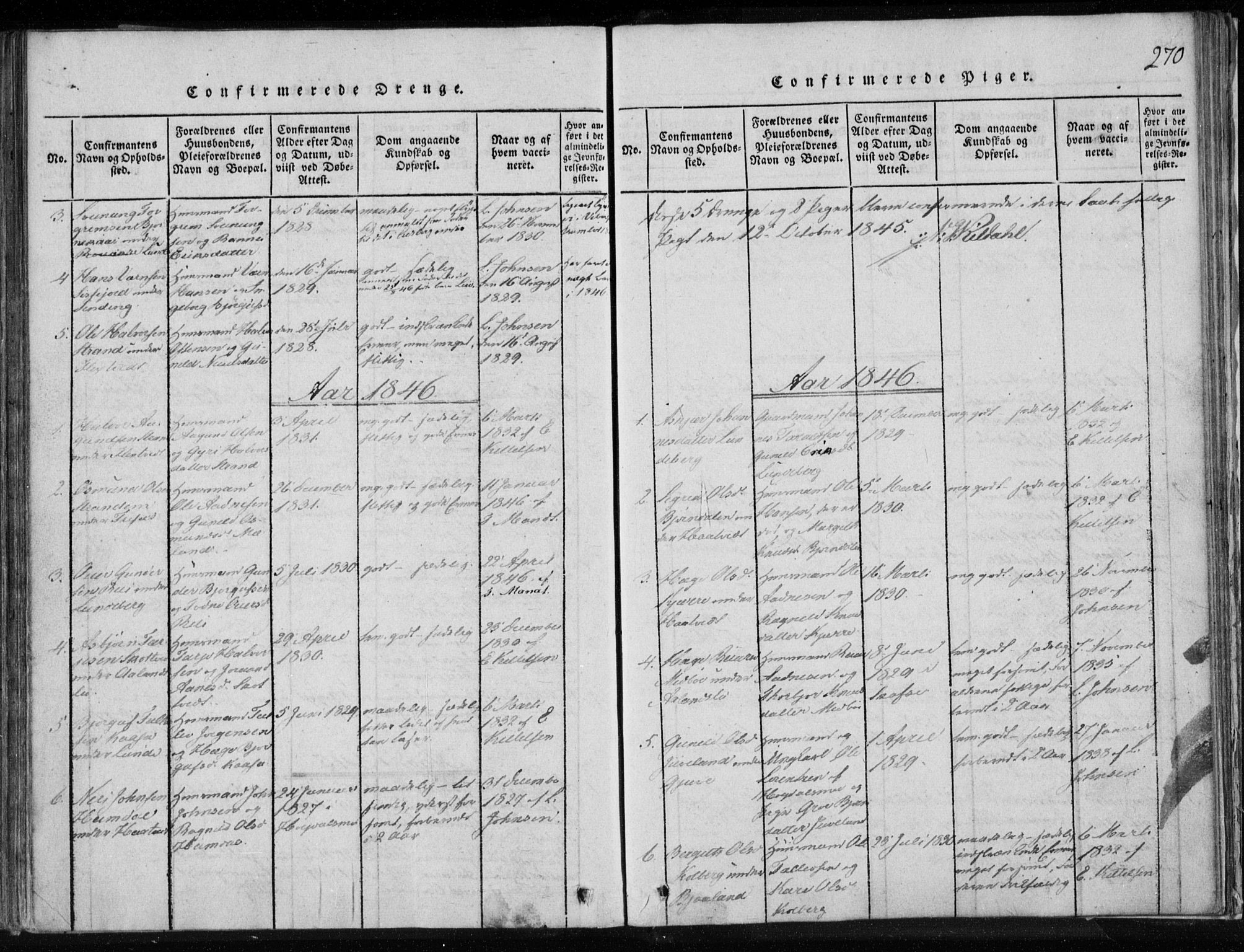 Lårdal kirkebøker, SAKO/A-284/F/Fa/L0005: Parish register (official) no. I 5, 1815-1860, p. 270