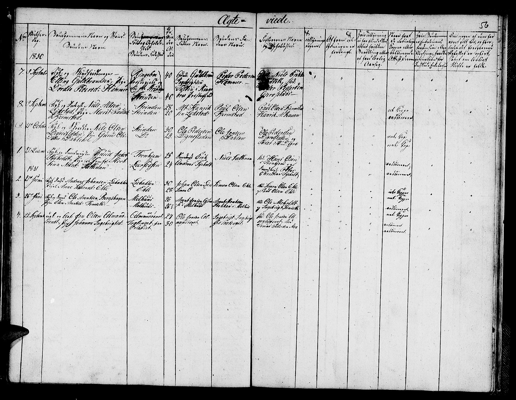 Ministerialprotokoller, klokkerbøker og fødselsregistre - Sør-Trøndelag, SAT/A-1456/608/L0337: Parish register (copy) no. 608C03, 1821-1831, p. 56
