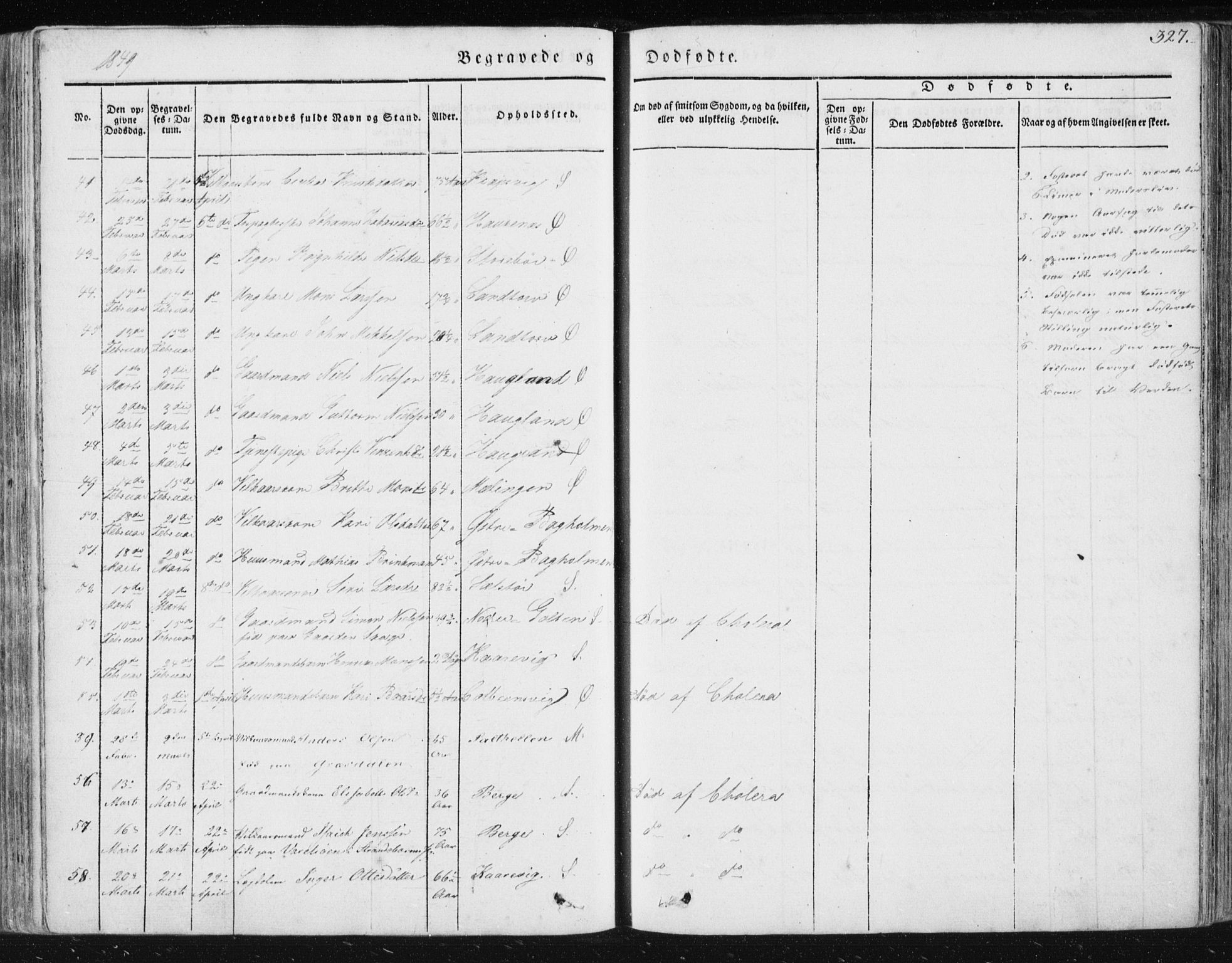 Sund sokneprestembete, AV/SAB-A-99930: Parish register (official) no. A 13, 1835-1849, p. 327