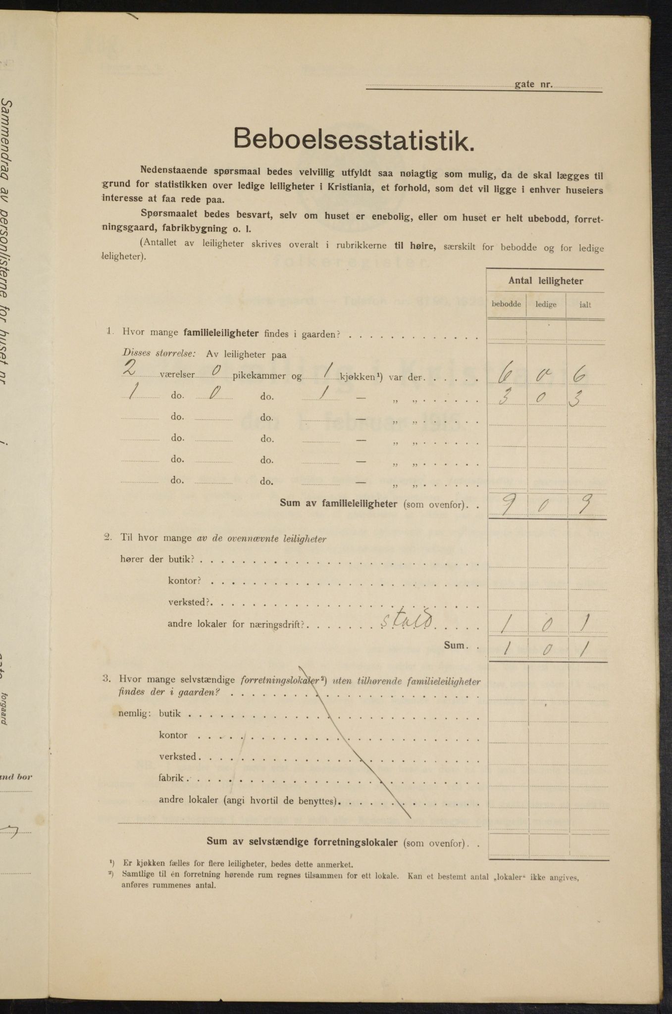 OBA, Municipal Census 1915 for Kristiania, 1915, p. 43346
