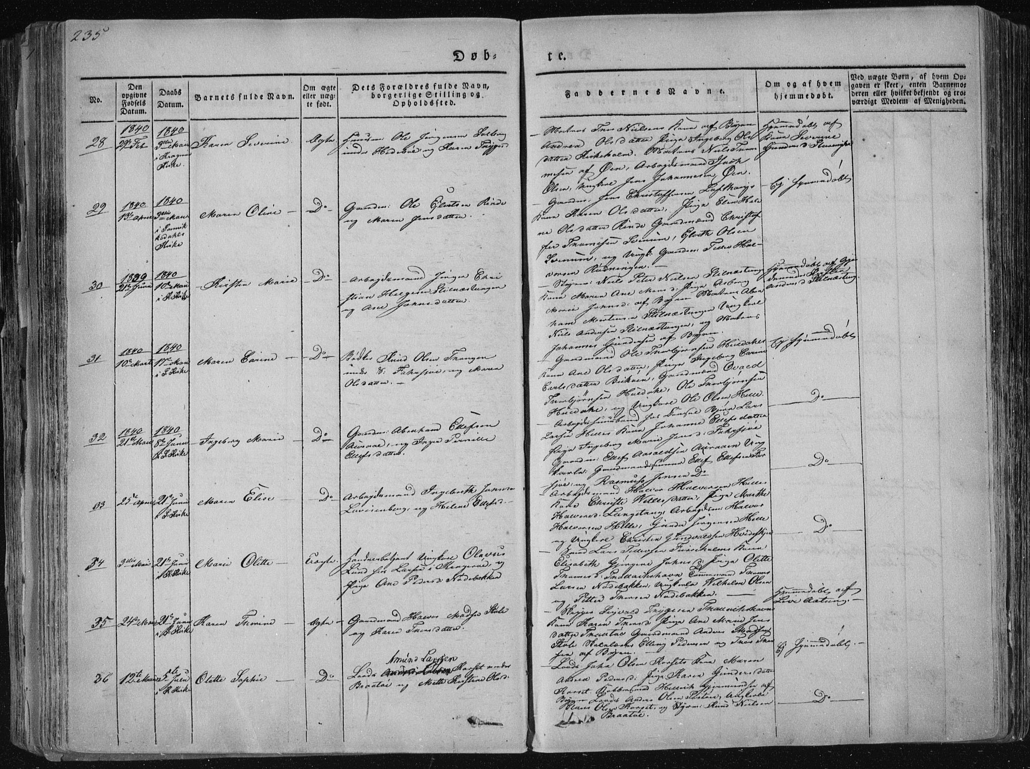 Sannidal kirkebøker, SAKO/A-296/F/Fa/L0006: Parish register (official) no. 6, 1831-1847, p. 235