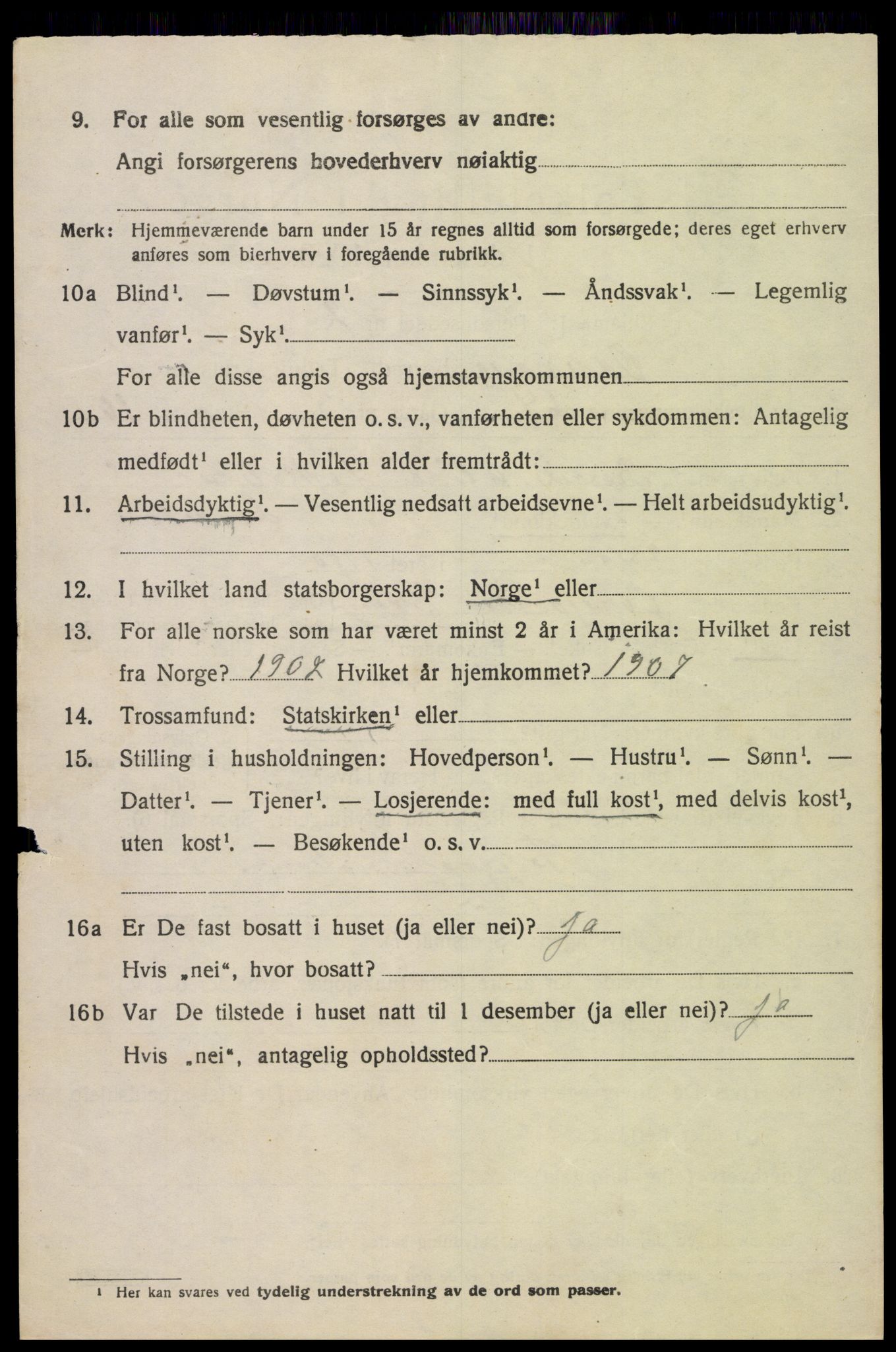 SAK, 1920 census for Oddernes, 1920, p. 2814