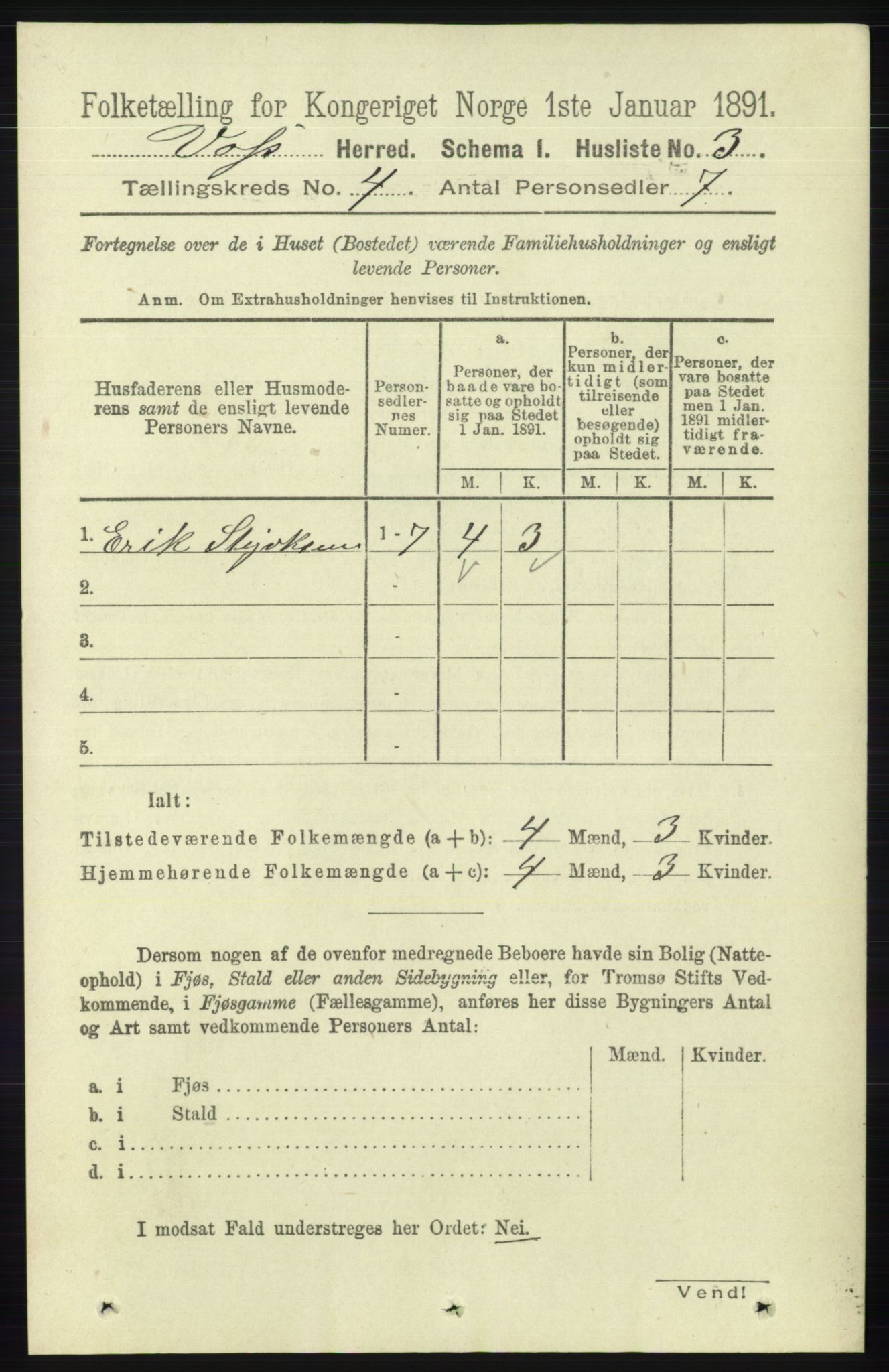 RA, 1891 census for 1235 Voss, 1891, p. 1430