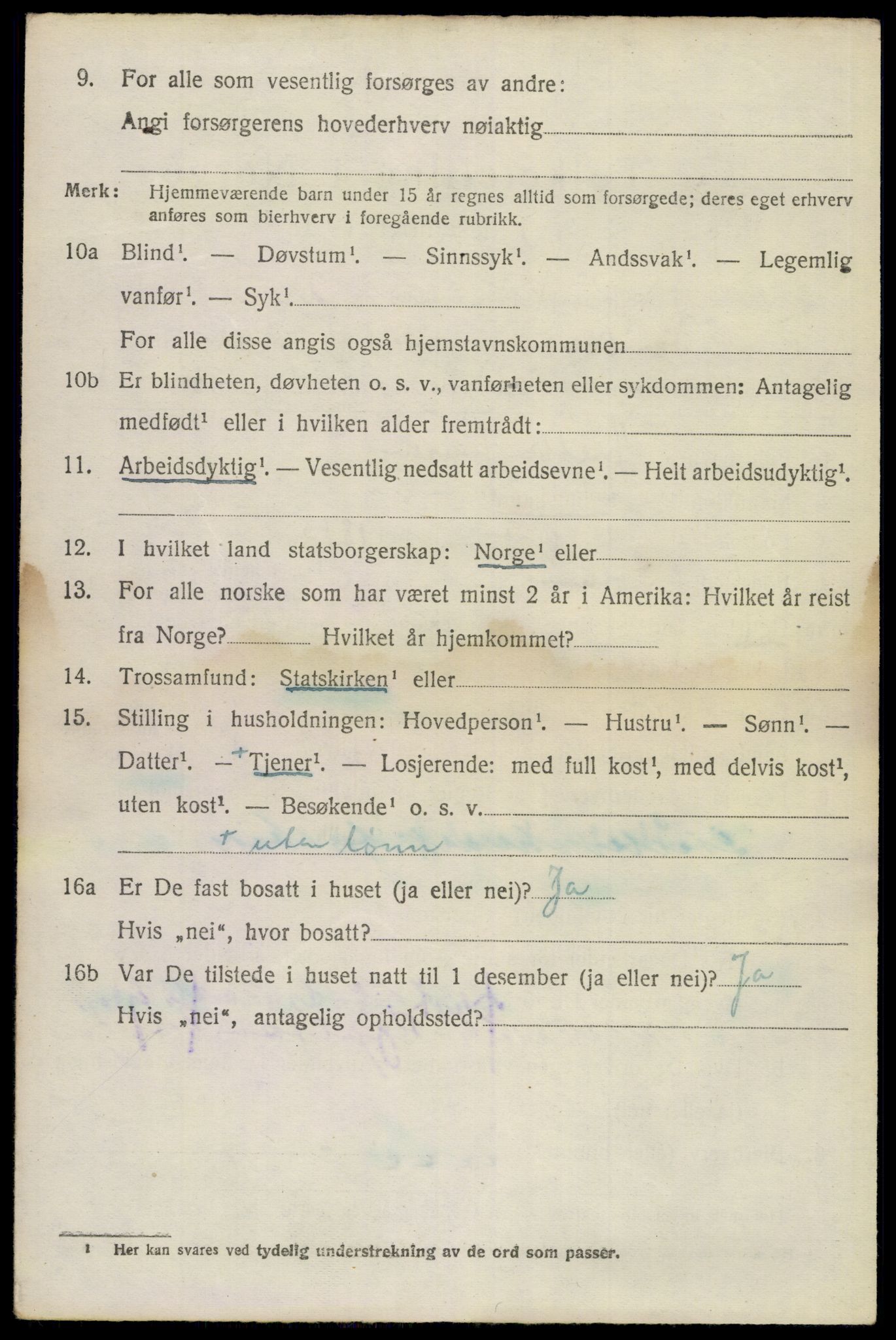 SAKO, 1920 census for Bamble, 1920, p. 2014