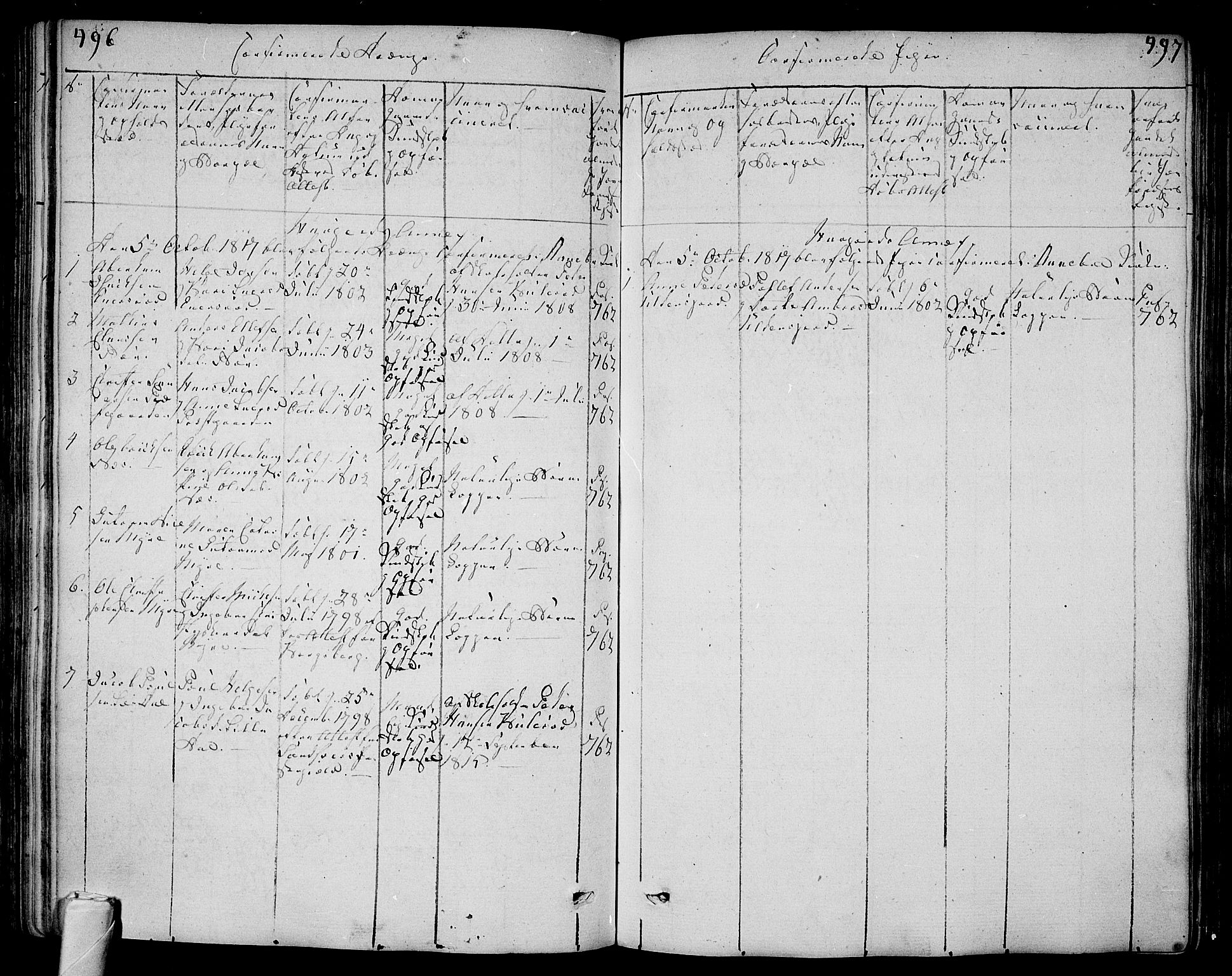 Andebu kirkebøker, AV/SAKO-A-336/F/Fa/L0003: Parish register (official) no. 3 /2, 1815-1828, p. 496-497