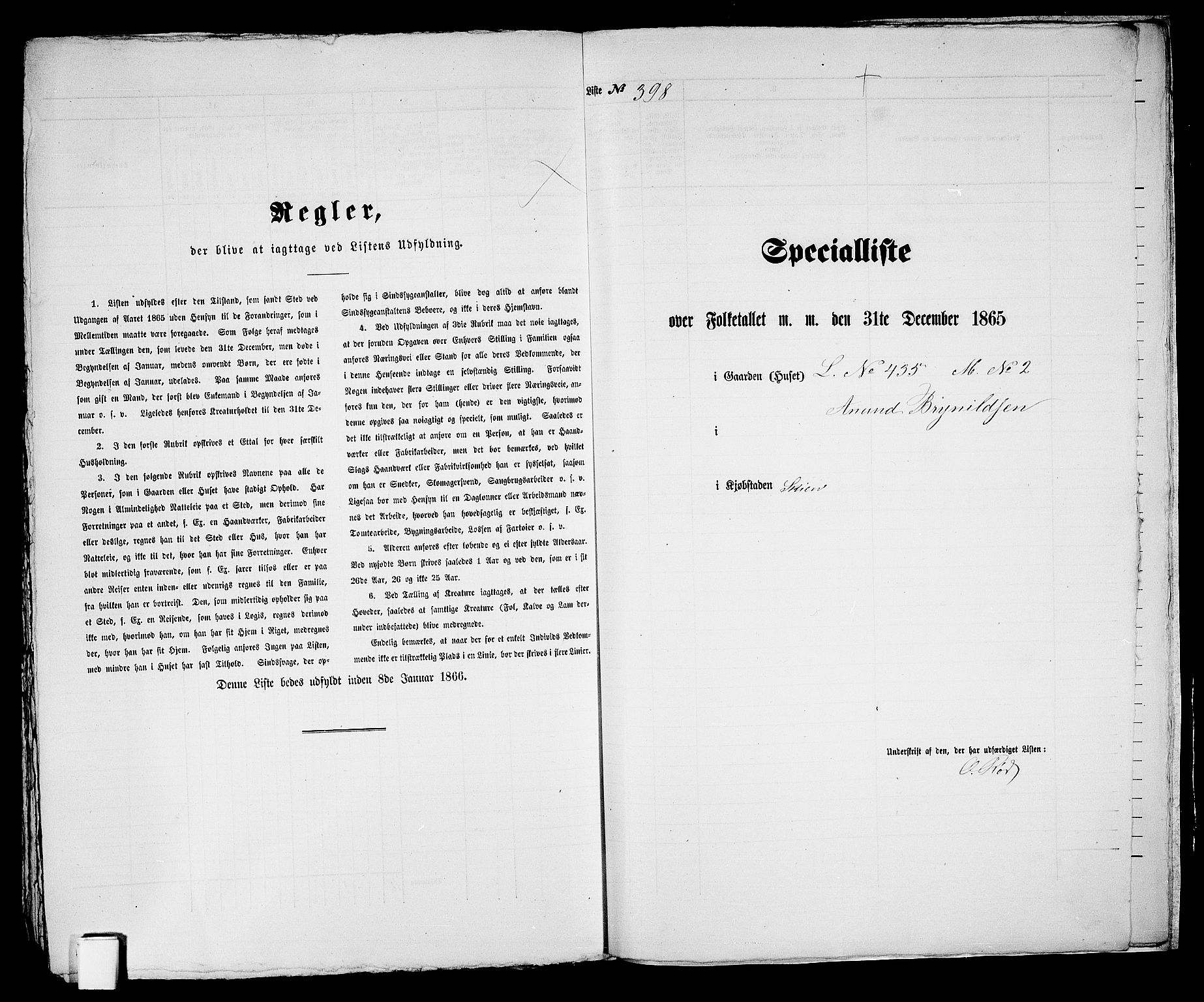 RA, 1865 census for Skien, 1865, p. 815