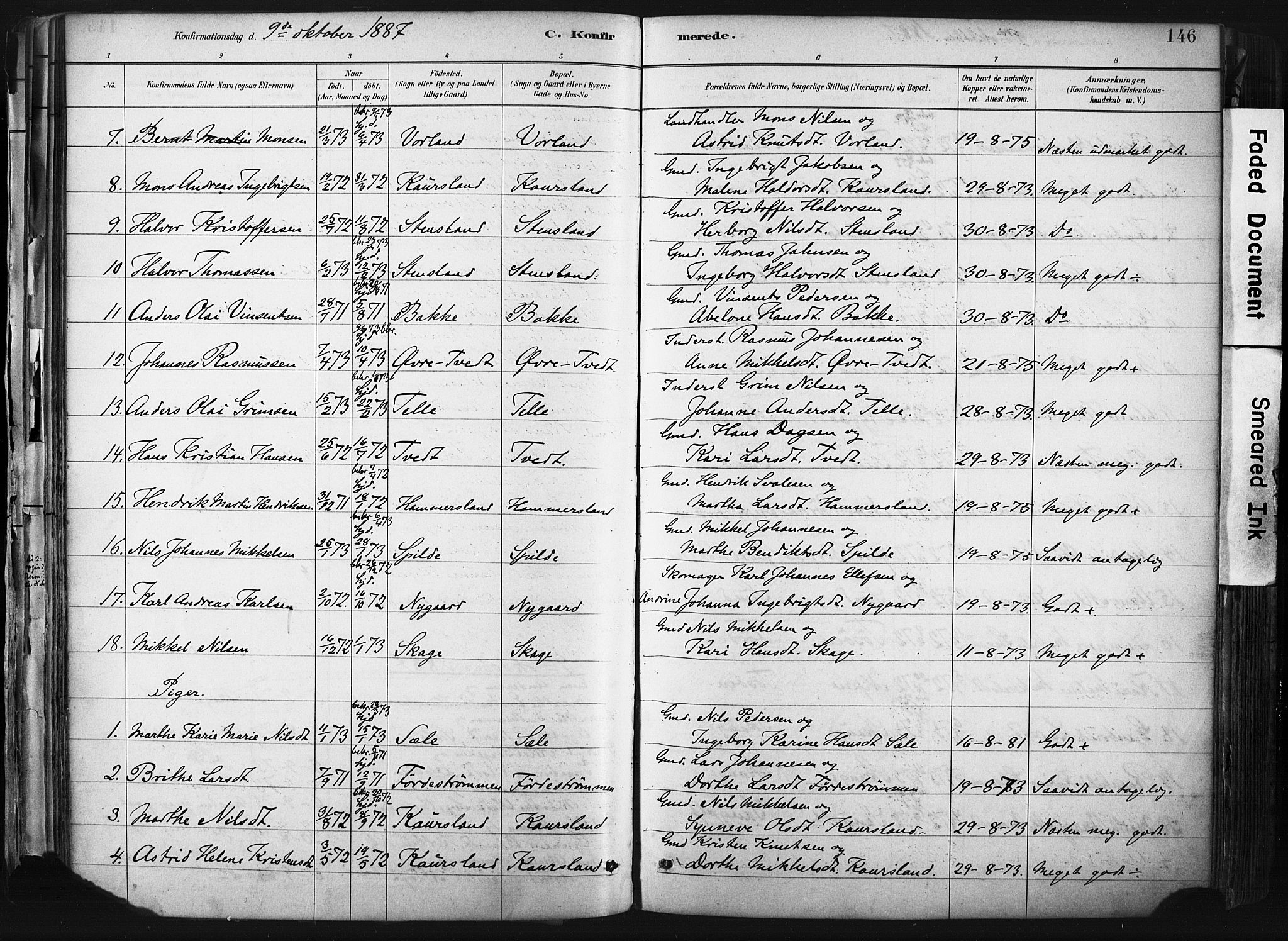 Sund sokneprestembete, AV/SAB-A-99930: Parish register (official) no. B 1, 1882-1907, p. 146