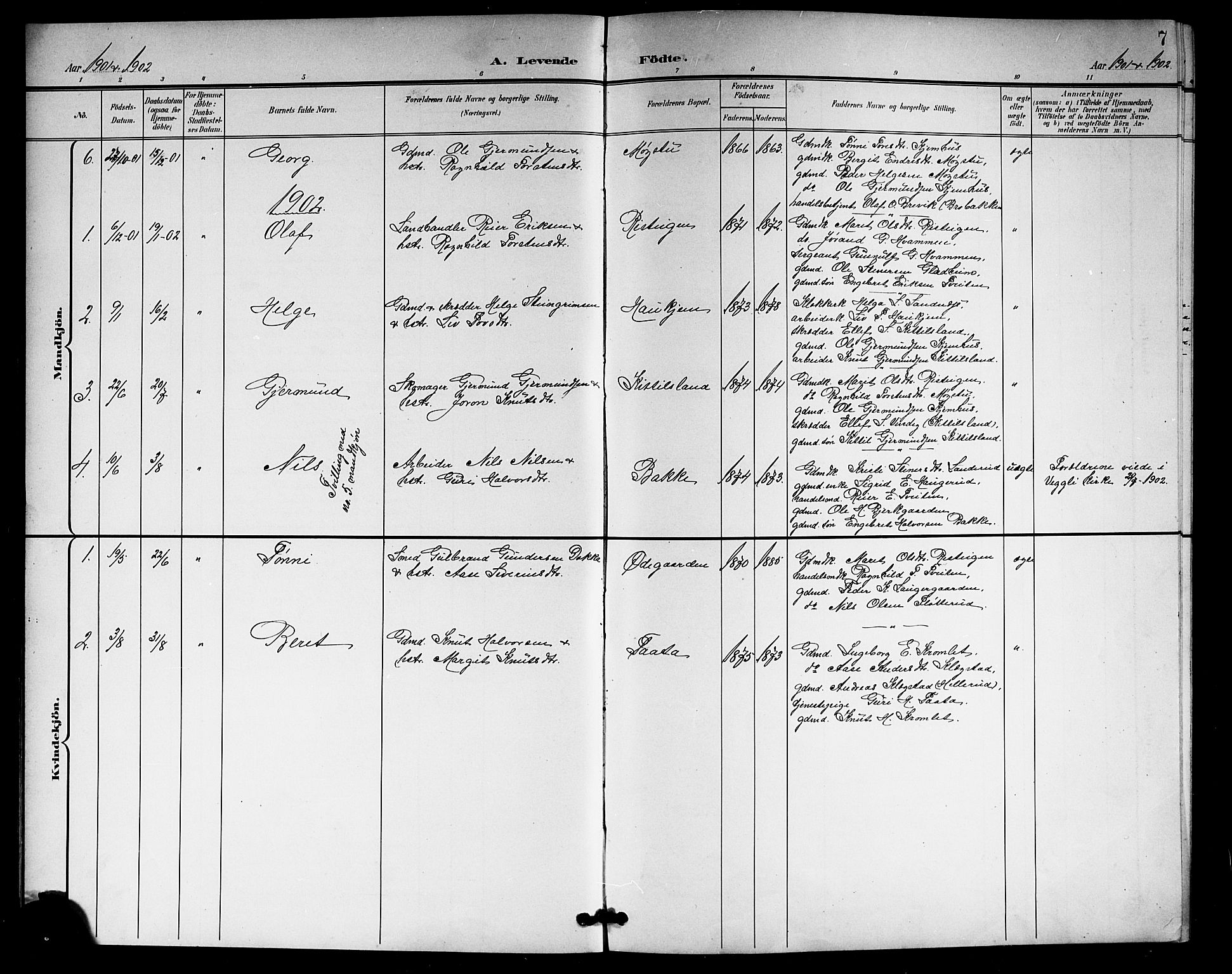 Rollag kirkebøker, SAKO/A-240/G/Gb/L0003: Parish register (copy) no. II 3, 1897-1919, p. 7