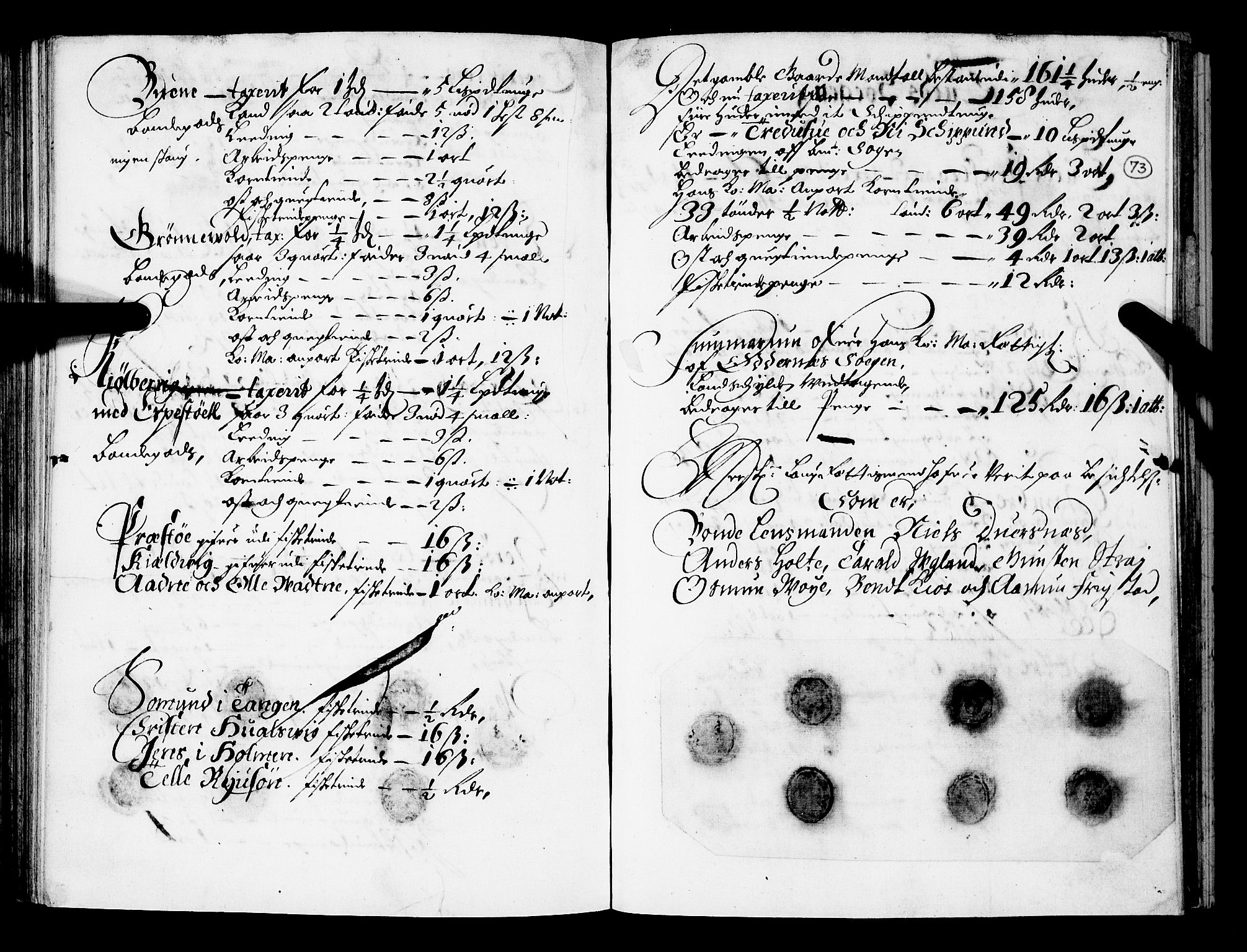 Rentekammeret inntil 1814, Realistisk ordnet avdeling, AV/RA-EA-4070/N/Nb/Nba/L0030: Mandal amt, 1668, p. 72b-73a