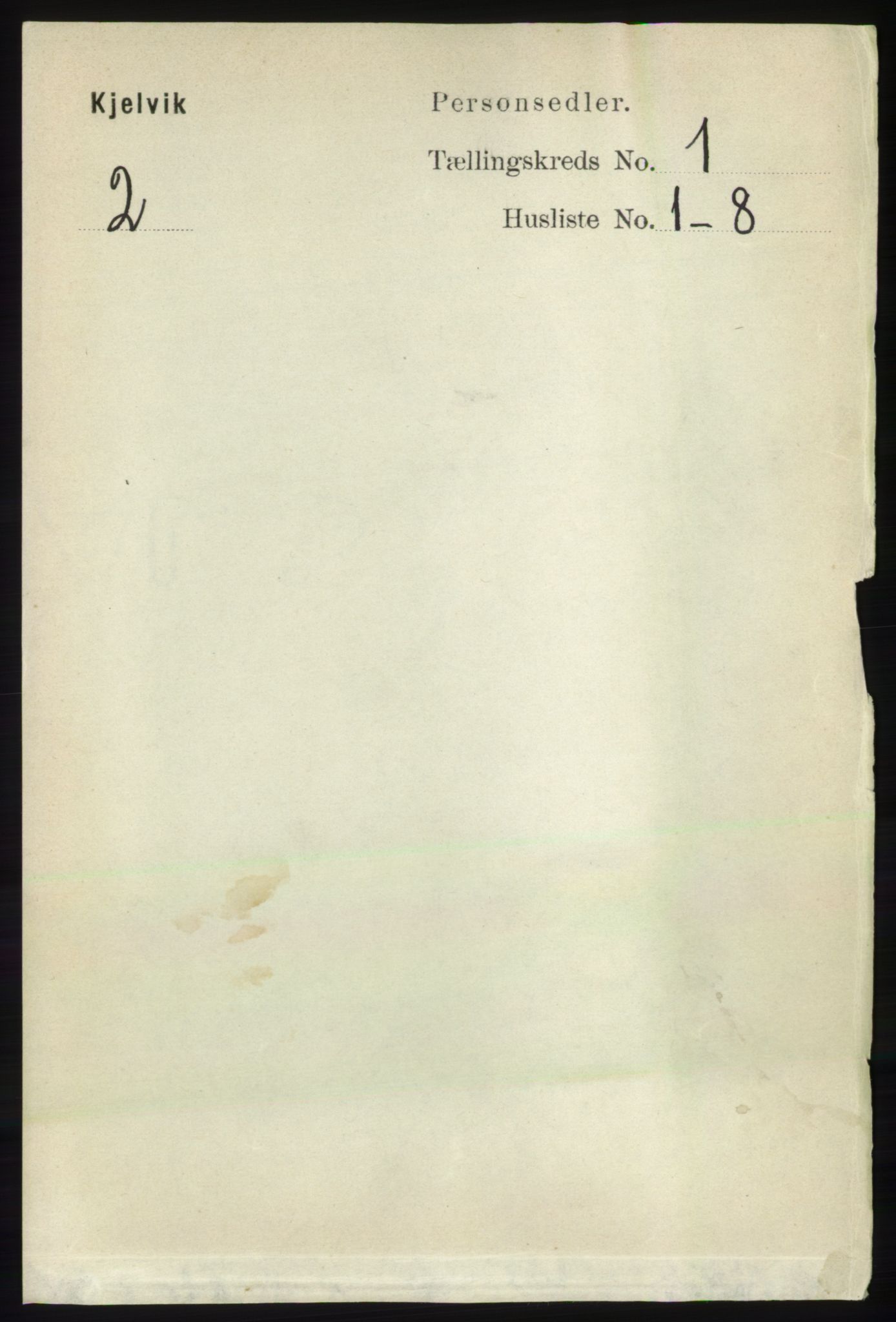 RA, 1891 census for 2019 Kjelvik, 1891, p. 34