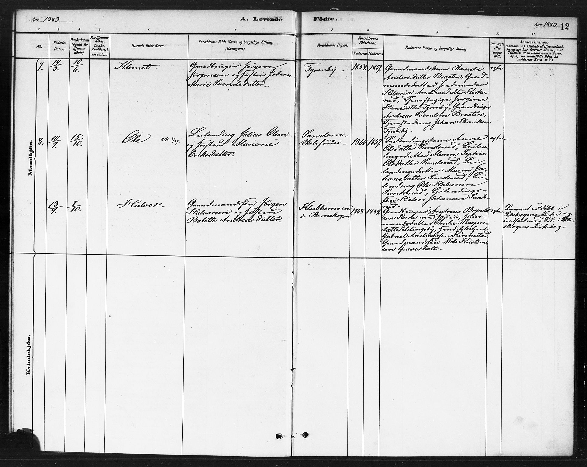 Rødenes prestekontor Kirkebøker, AV/SAO-A-2005/F/Fb/L0001: Parish register (official) no. II 1, 1880-1889, p. 12