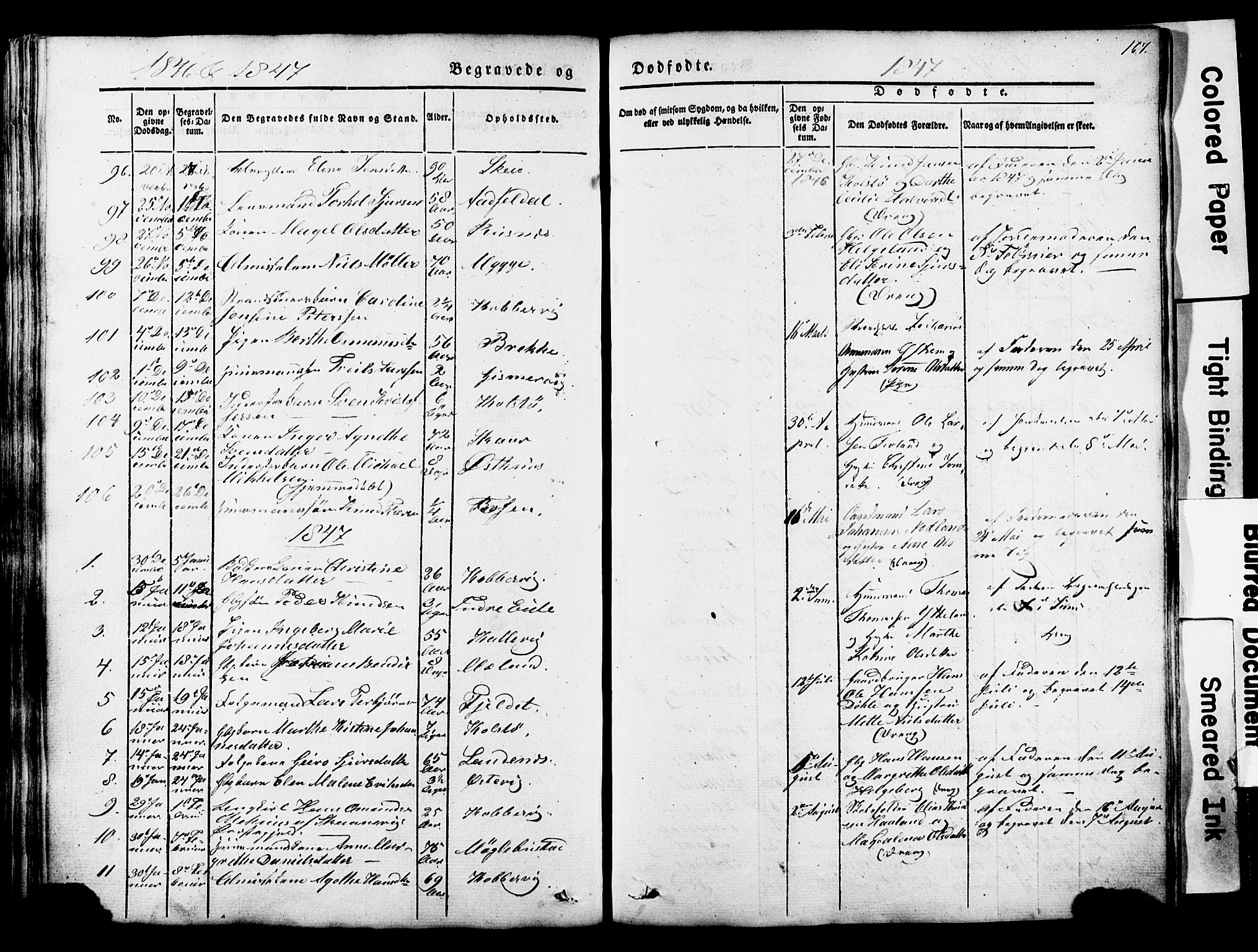 Avaldsnes sokneprestkontor, SAST/A -101851/H/Ha/Haa/L0007: Parish register (official) no. A 7, 1841-1853, p. 167