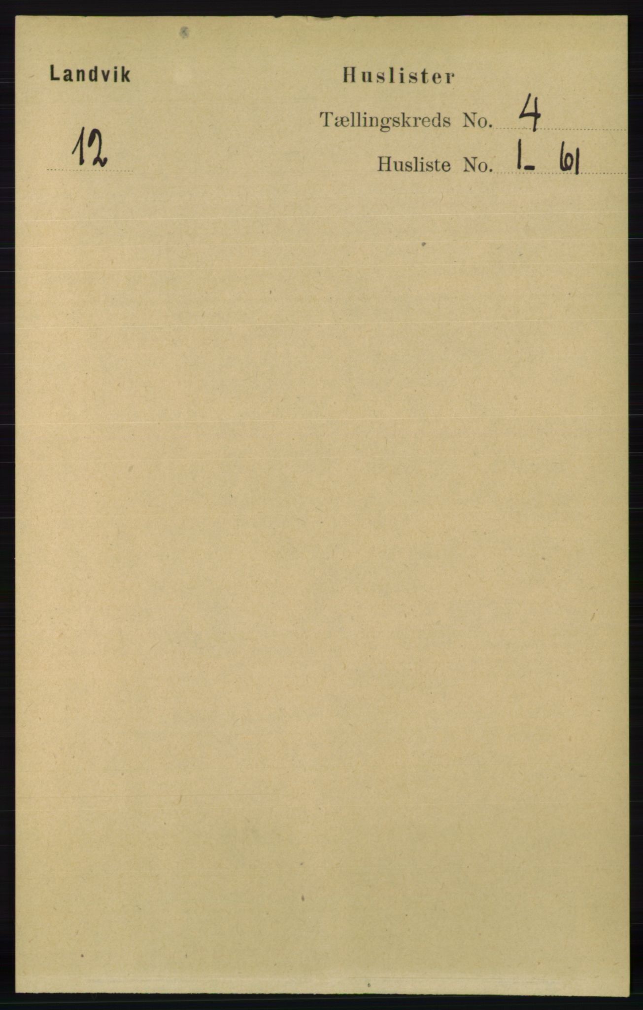 RA, 1891 census for 0924 Landvik, 1891, p. 1710