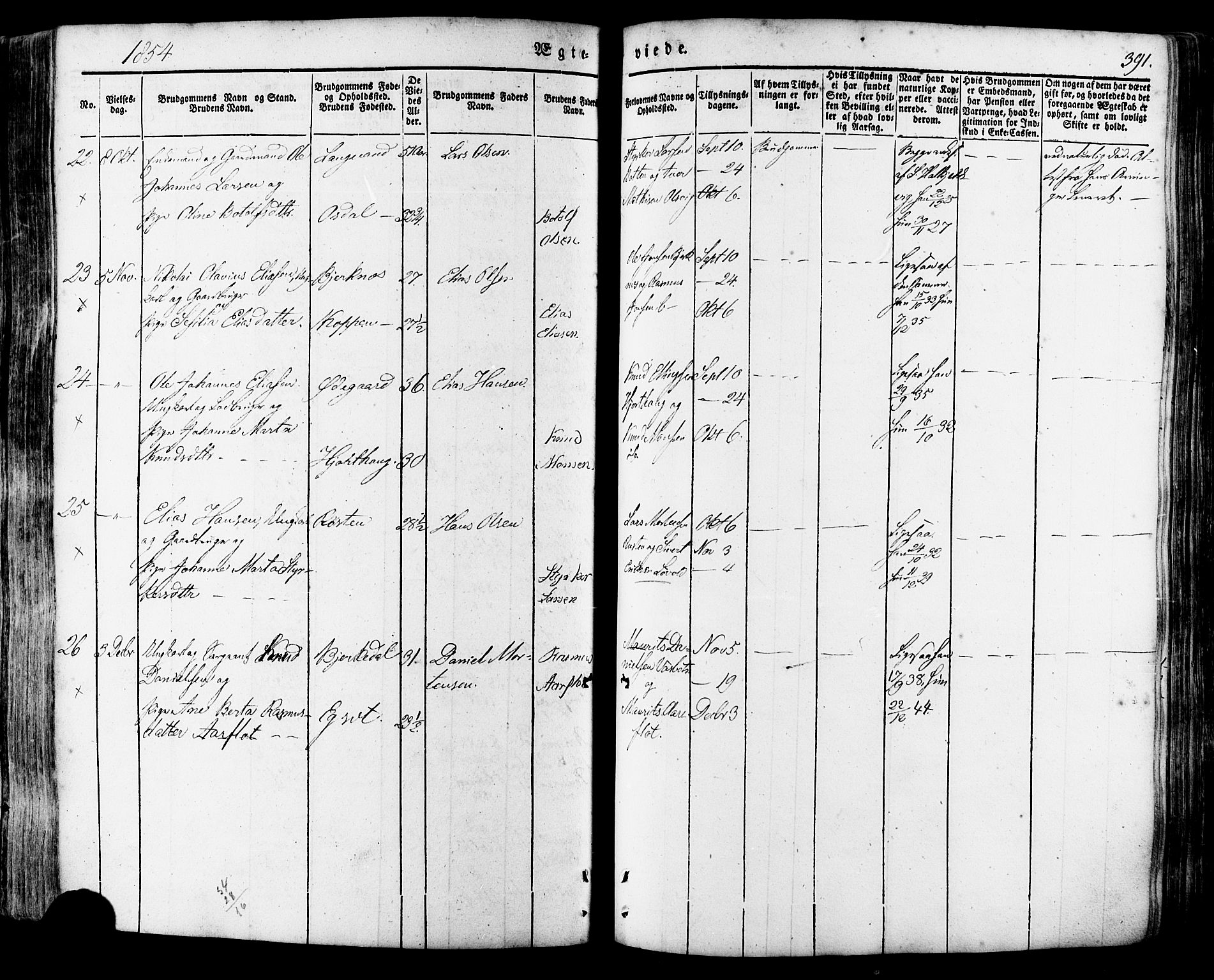 Ministerialprotokoller, klokkerbøker og fødselsregistre - Møre og Romsdal, SAT/A-1454/511/L0140: Parish register (official) no. 511A07, 1851-1878, p. 391