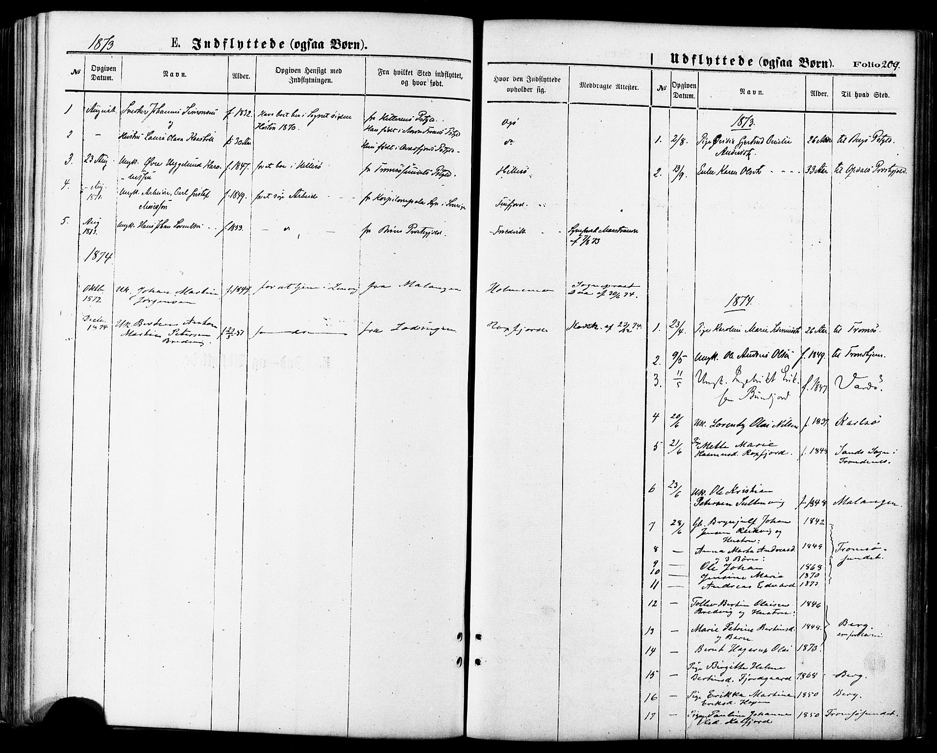 Lenvik sokneprestembete, SATØ/S-1310/H/Ha/Haa/L0010kirke: Parish register (official) no. 10, 1873-1880, p. 209