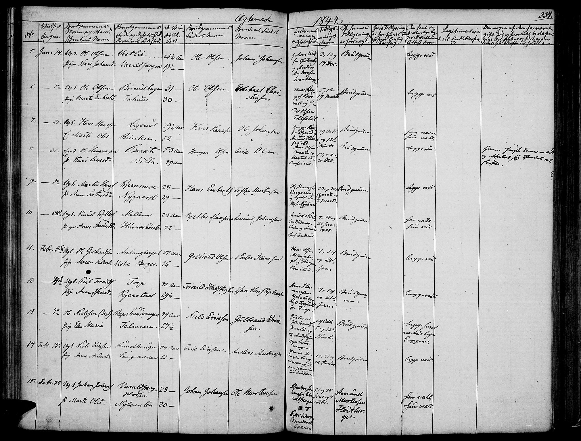 Vinger prestekontor, AV/SAH-PREST-024/H/Ha/Haa/L0008: Parish register (official) no. 8, 1839-1847, p. 334