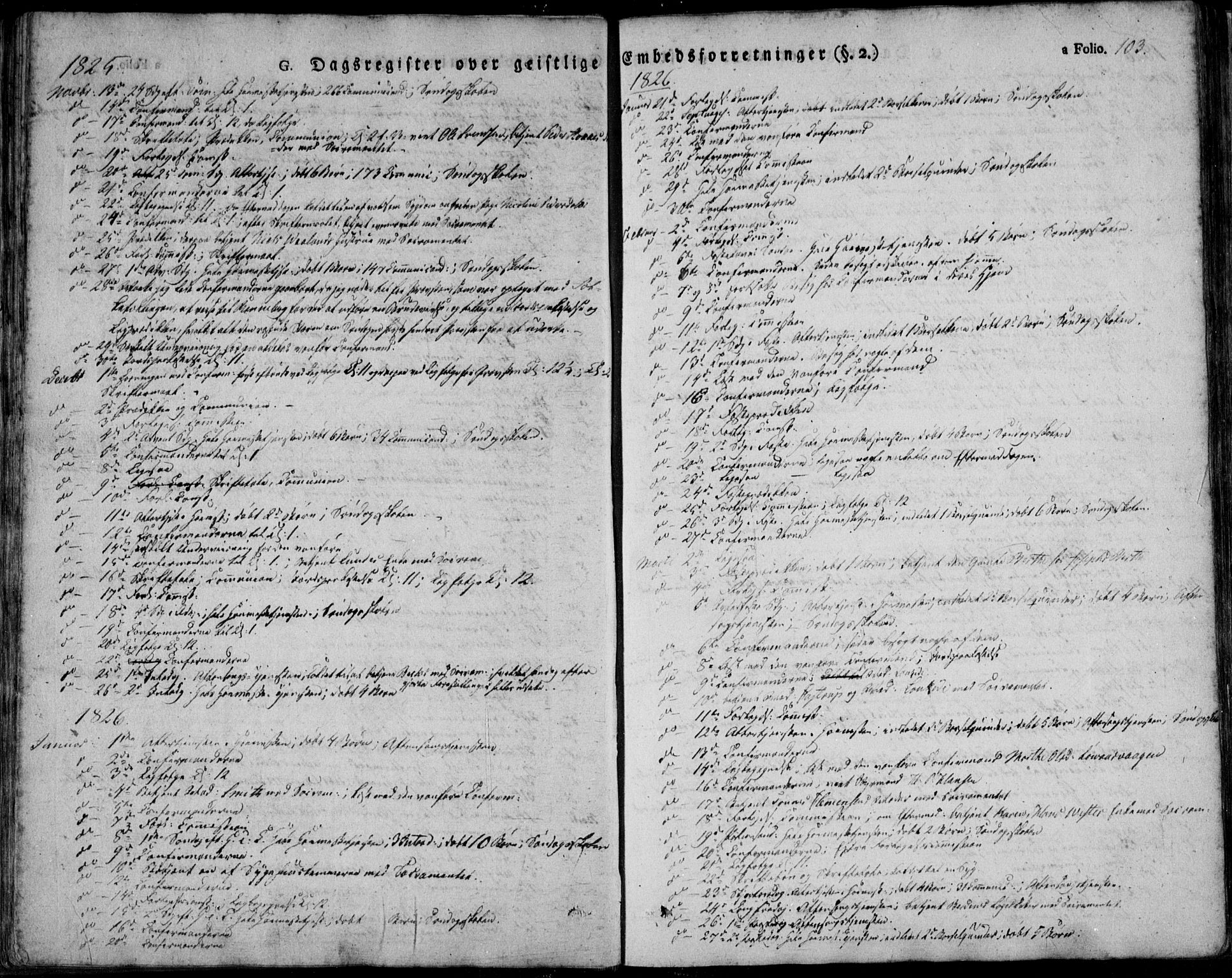 Domkirken sokneprestkontor, AV/SAST-A-101812/001/30/30BA/L0013: Parish register (official) no. A 12, 1823-1861, p. 103