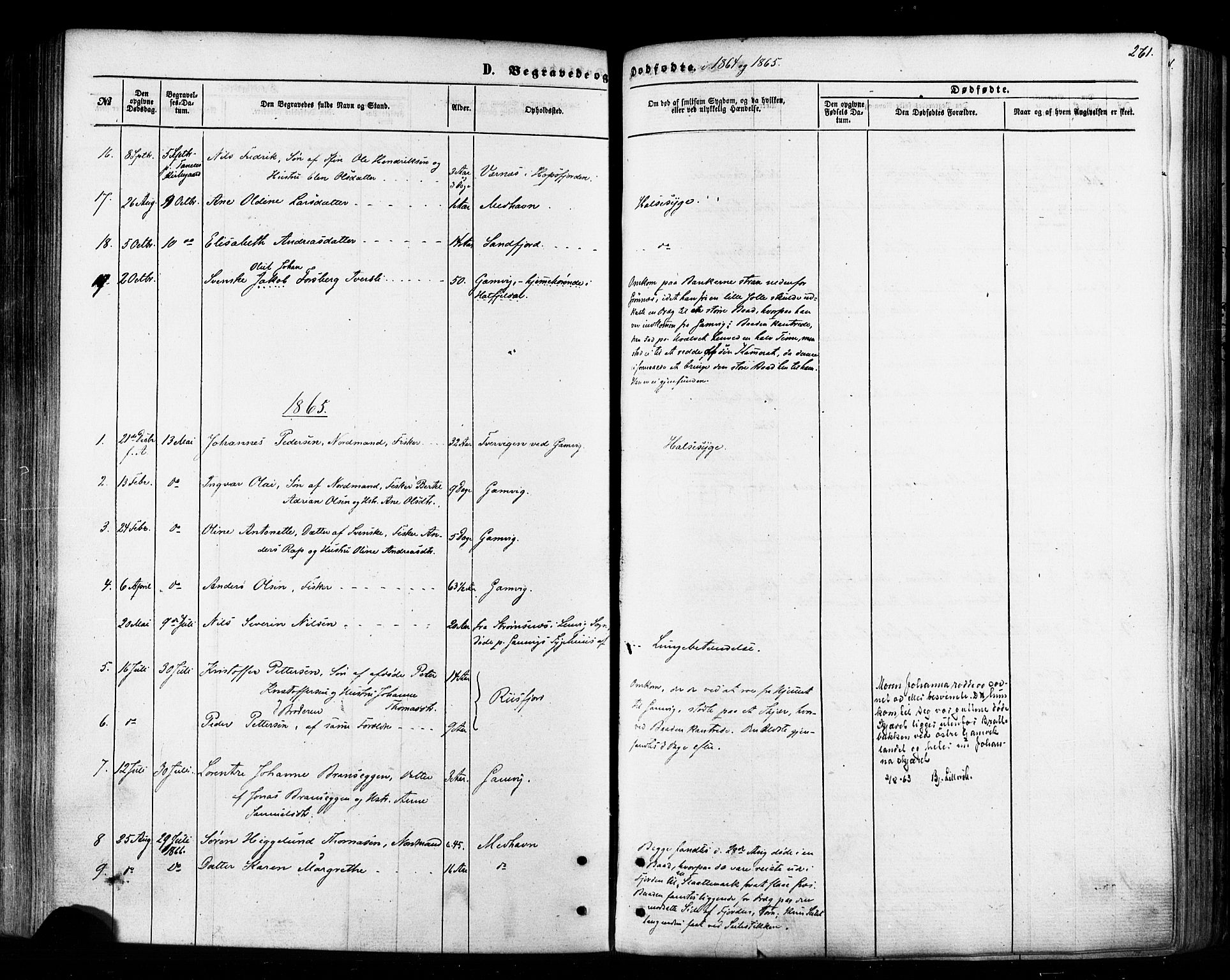 Tana sokneprestkontor, AV/SATØ-S-1334/H/Ha/L0002kirke: Parish register (official) no. 2 /2, 1862-1877, p. 261