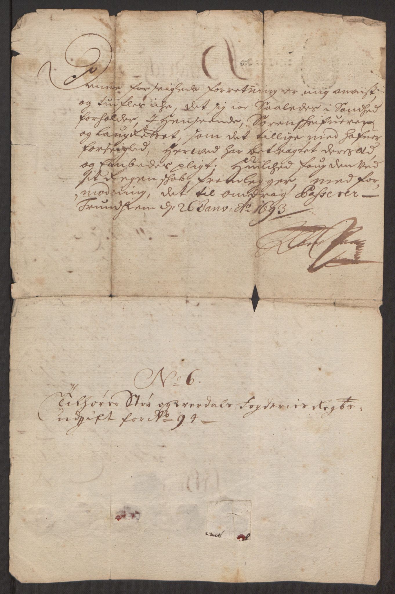 Rentekammeret inntil 1814, Reviderte regnskaper, Fogderegnskap, RA/EA-4092/R62/L4186: Fogderegnskap Stjørdal og Verdal, 1693-1694, p. 275