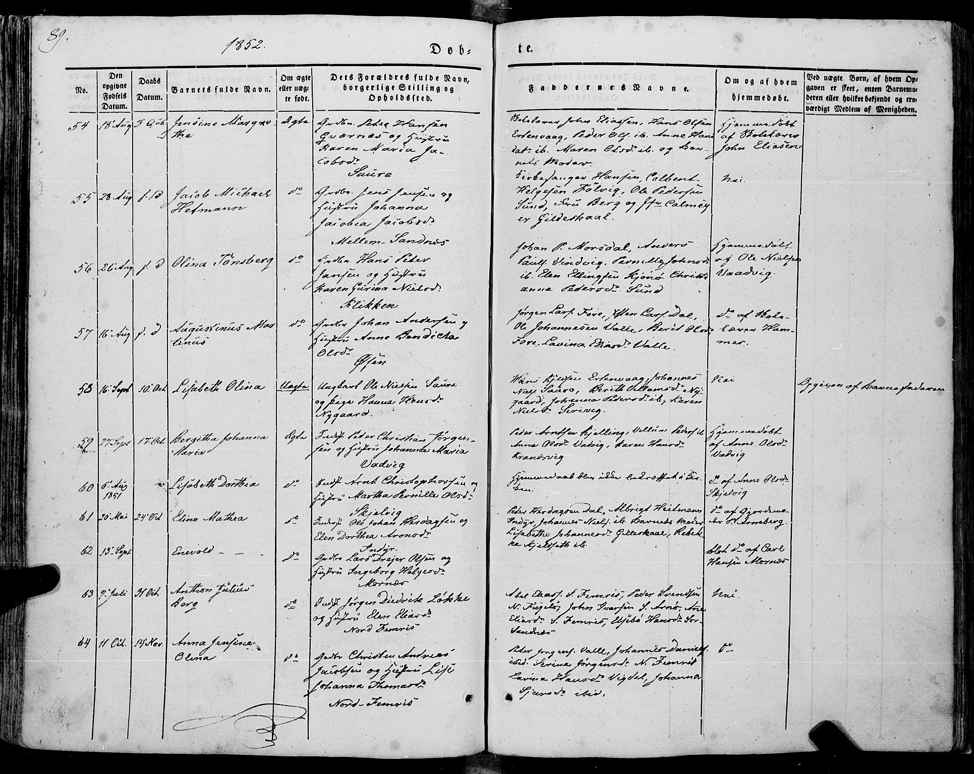 Ministerialprotokoller, klokkerbøker og fødselsregistre - Nordland, AV/SAT-A-1459/805/L0097: Parish register (official) no. 805A04, 1837-1861, p. 89