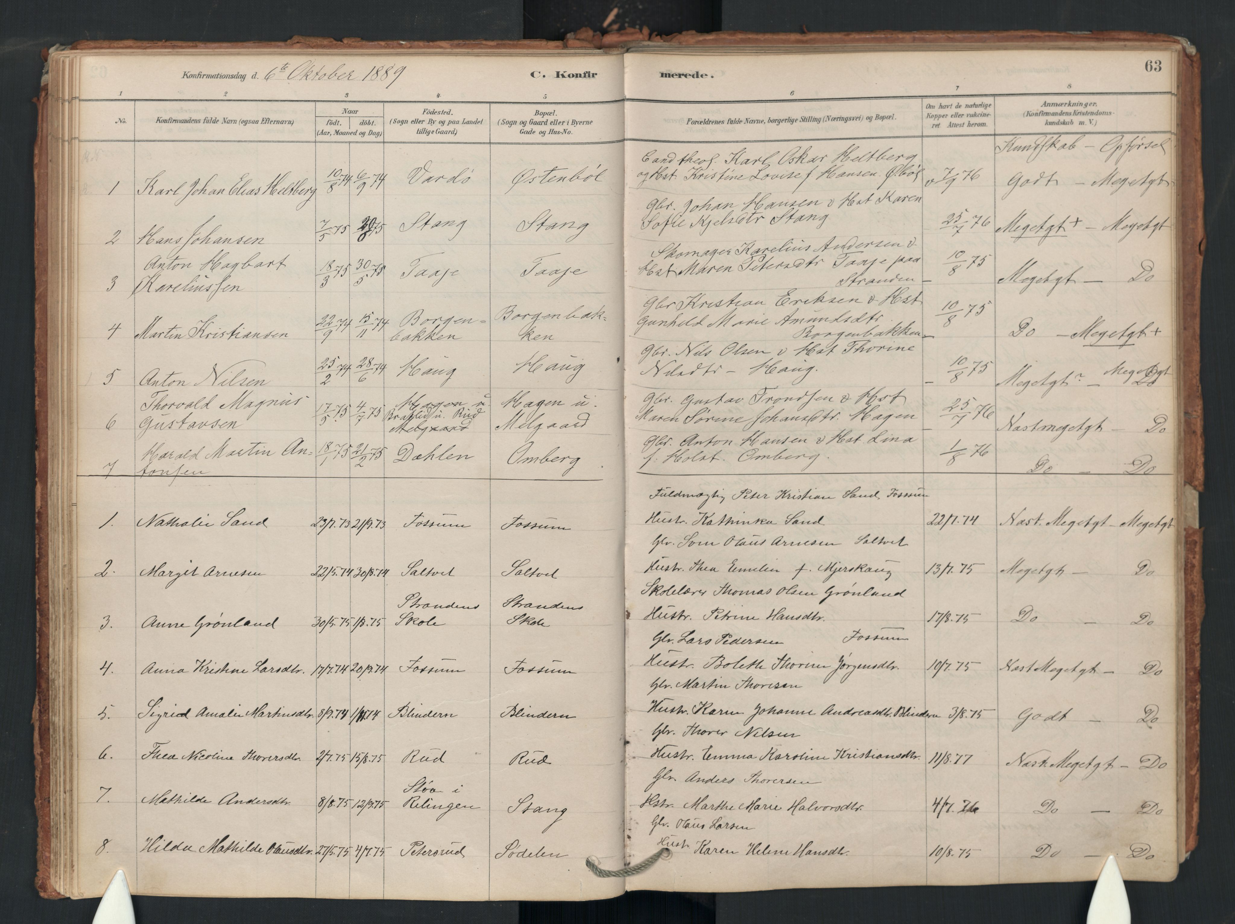 Enebakk prestekontor Kirkebøker, SAO/A-10171c/F/Fa/L0018: Parish register (official) no. I 18, 1877-1930, p. 63