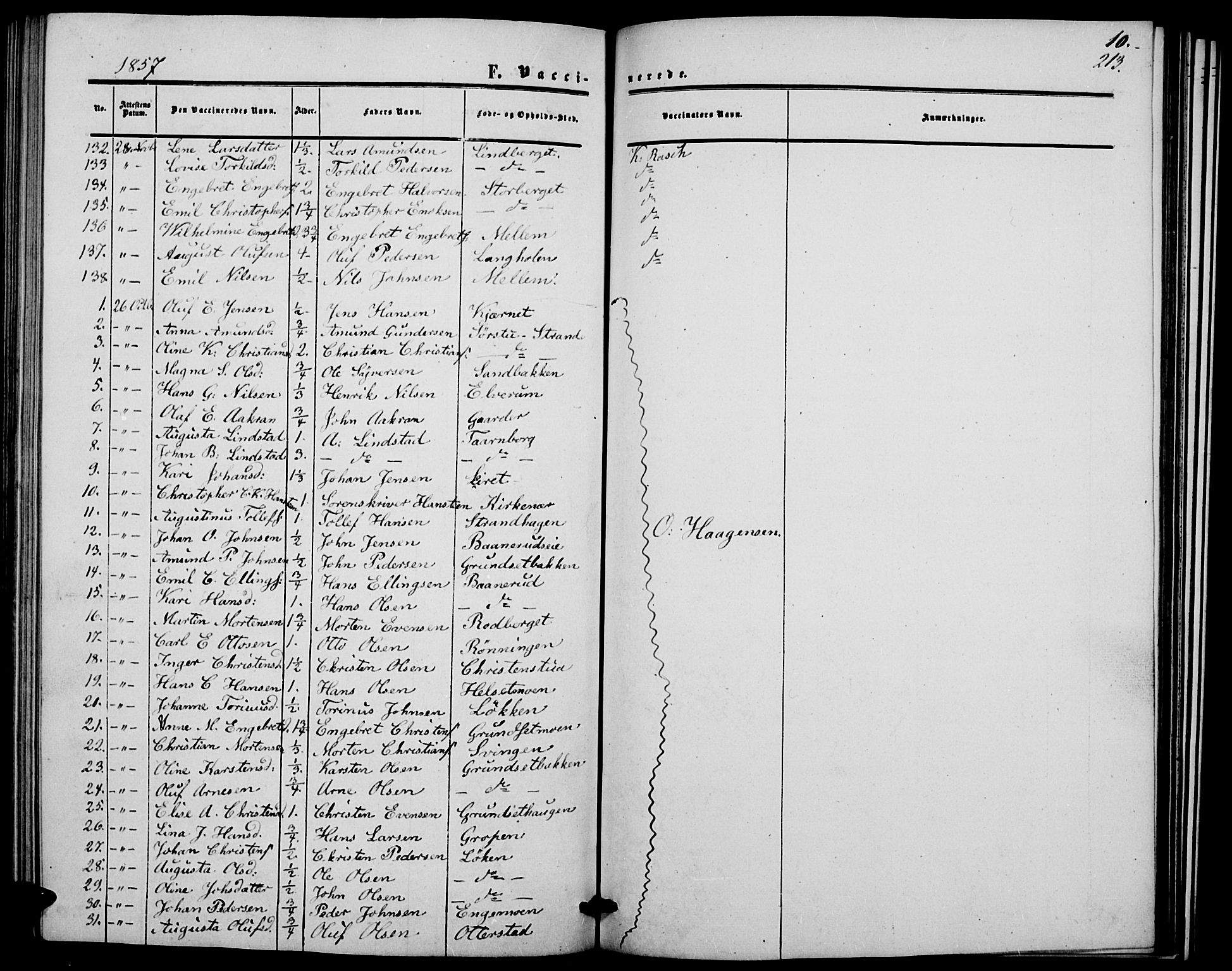 Elverum prestekontor, AV/SAH-PREST-044/H/Ha/Hab/L0003: Parish register (copy) no. 3, 1856-1865, p. 213