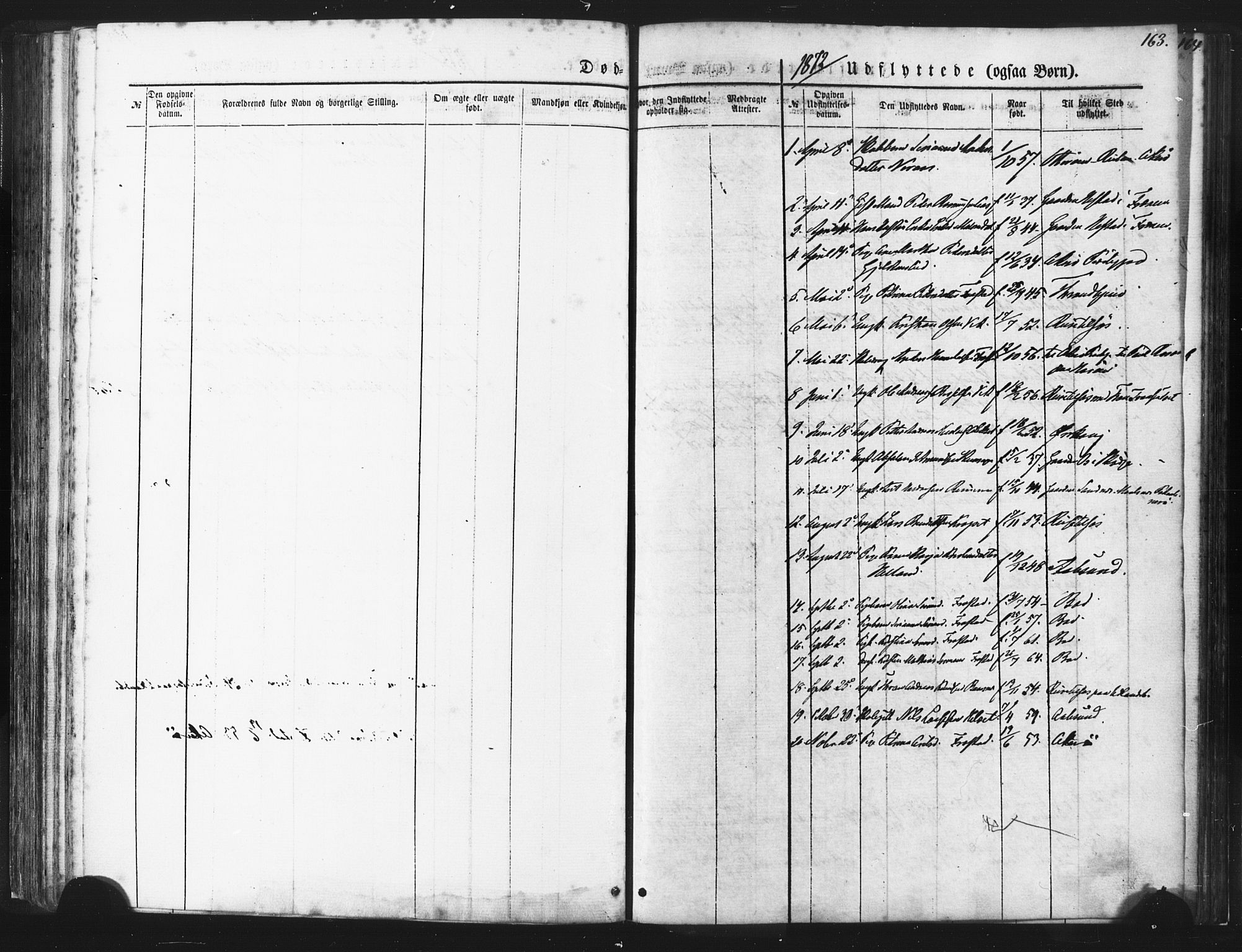 Ministerialprotokoller, klokkerbøker og fødselsregistre - Møre og Romsdal, SAT/A-1454/539/L0530: Parish register (official) no. 539A03, 1872-1886, p. 163