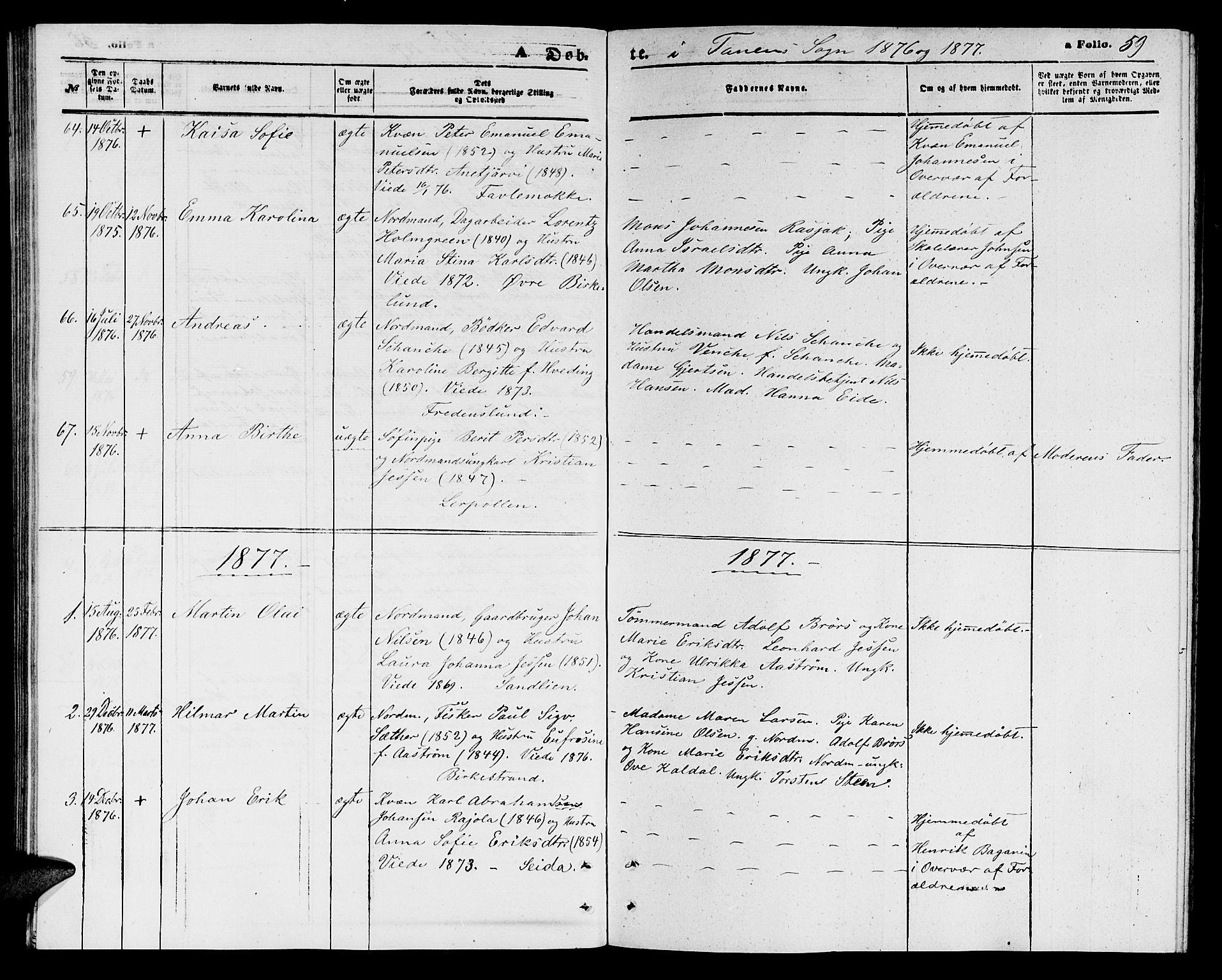 Tana sokneprestkontor, SATØ/S-1334/H/Hb/L0002klokker: Parish register (copy) no. 2 /1, 1866-1877, p. 59