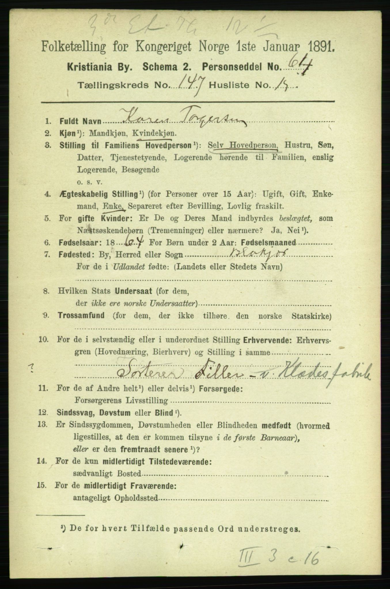 RA, 1891 census for 0301 Kristiania, 1891, p. 82092