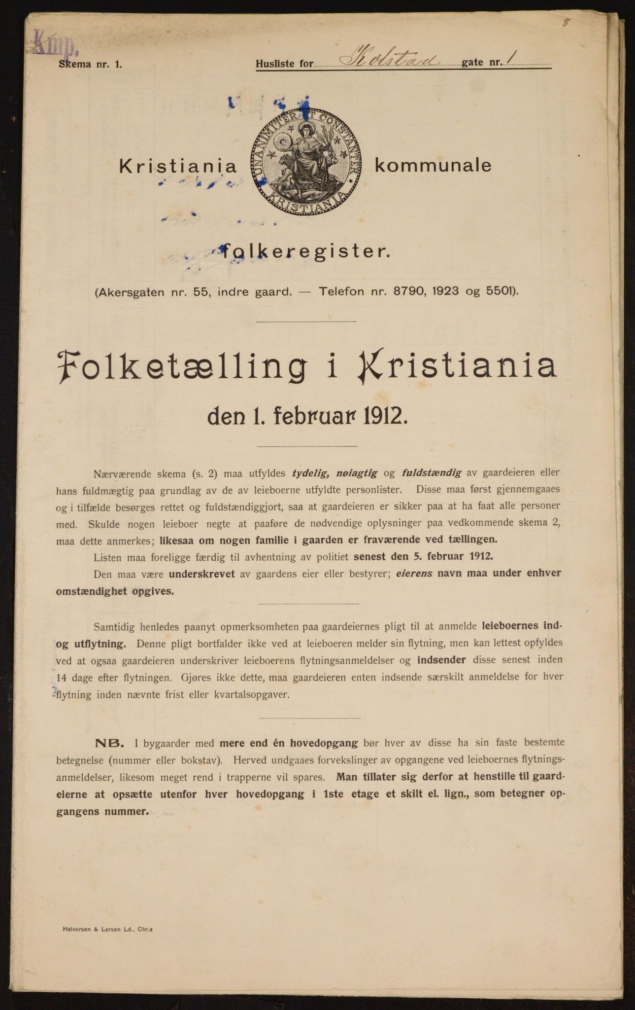 OBA, Municipal Census 1912 for Kristiania, 1912, p. 52395