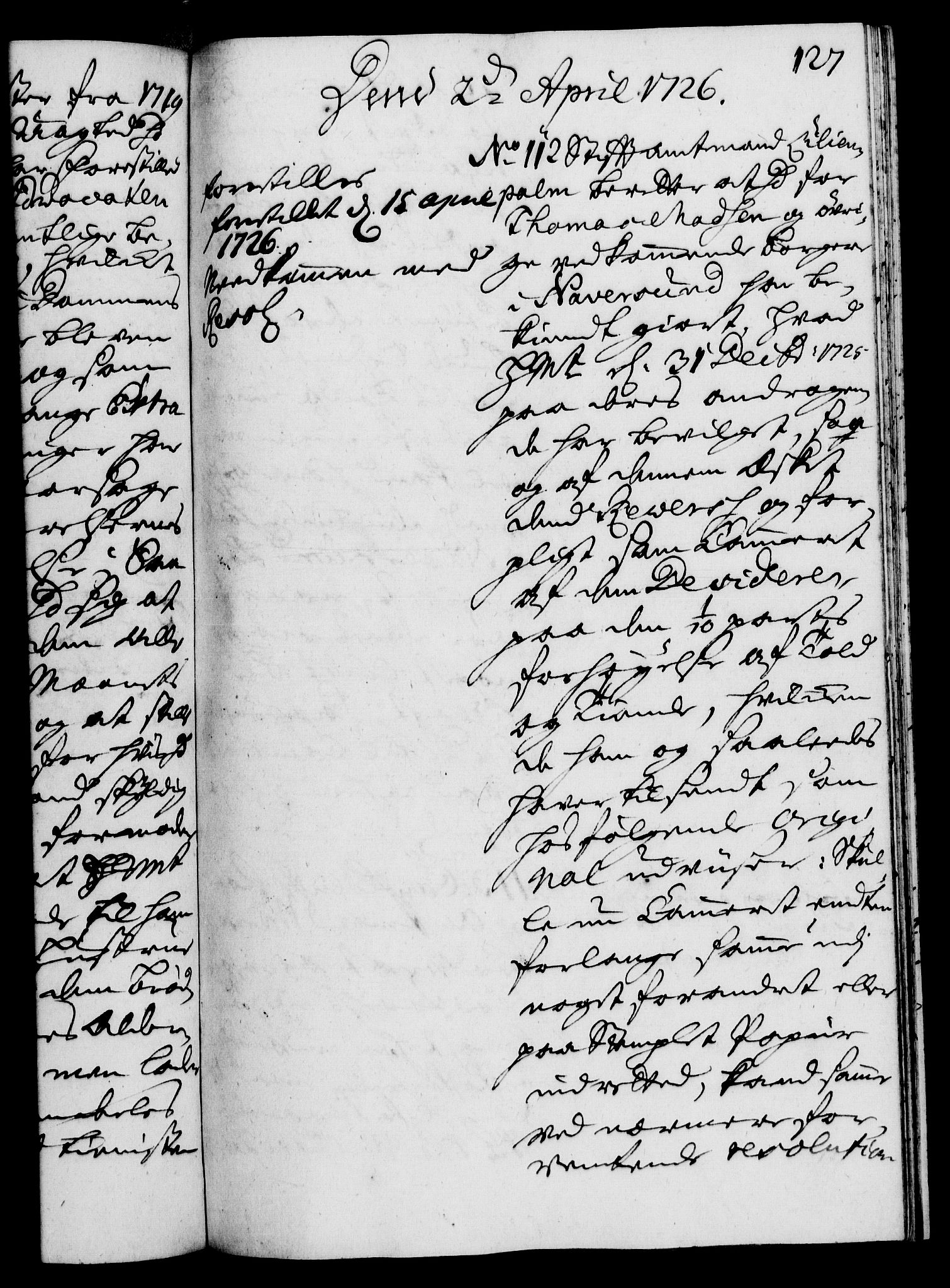 Rentekammeret, Kammerkanselliet, RA/EA-3111/G/Gh/Gha/L0008: Norsk ekstraktmemorialprotokoll (merket RK 53.53), 1725-1726, p. 127