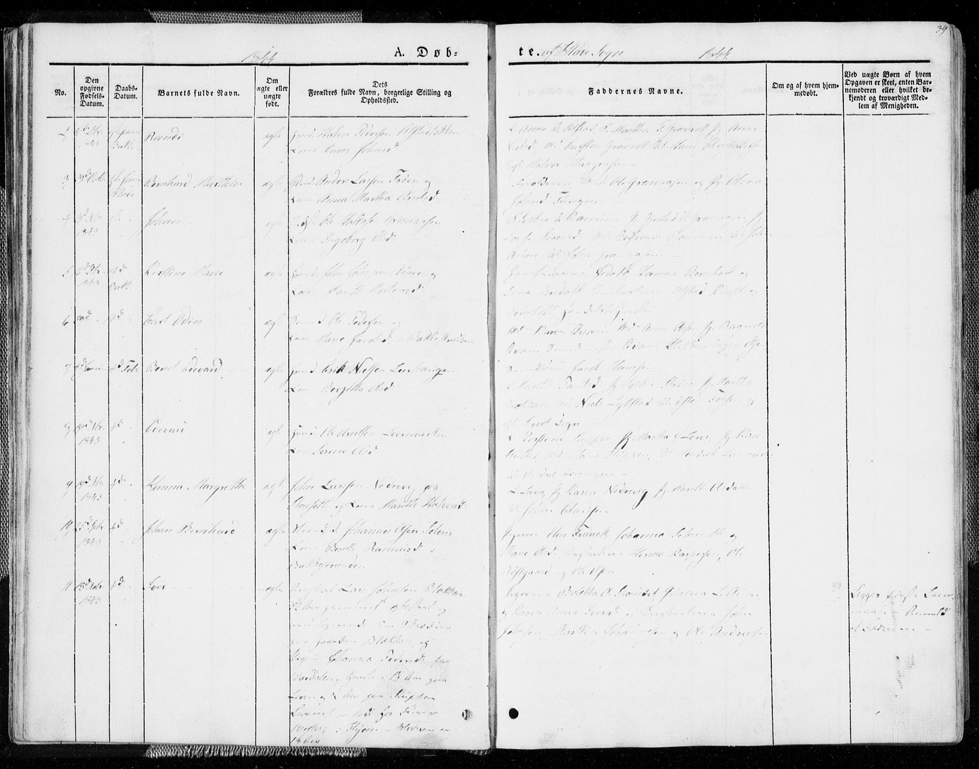 Ministerialprotokoller, klokkerbøker og fødselsregistre - Sør-Trøndelag, AV/SAT-A-1456/606/L0290: Parish register (official) no. 606A05, 1841-1847, p. 39