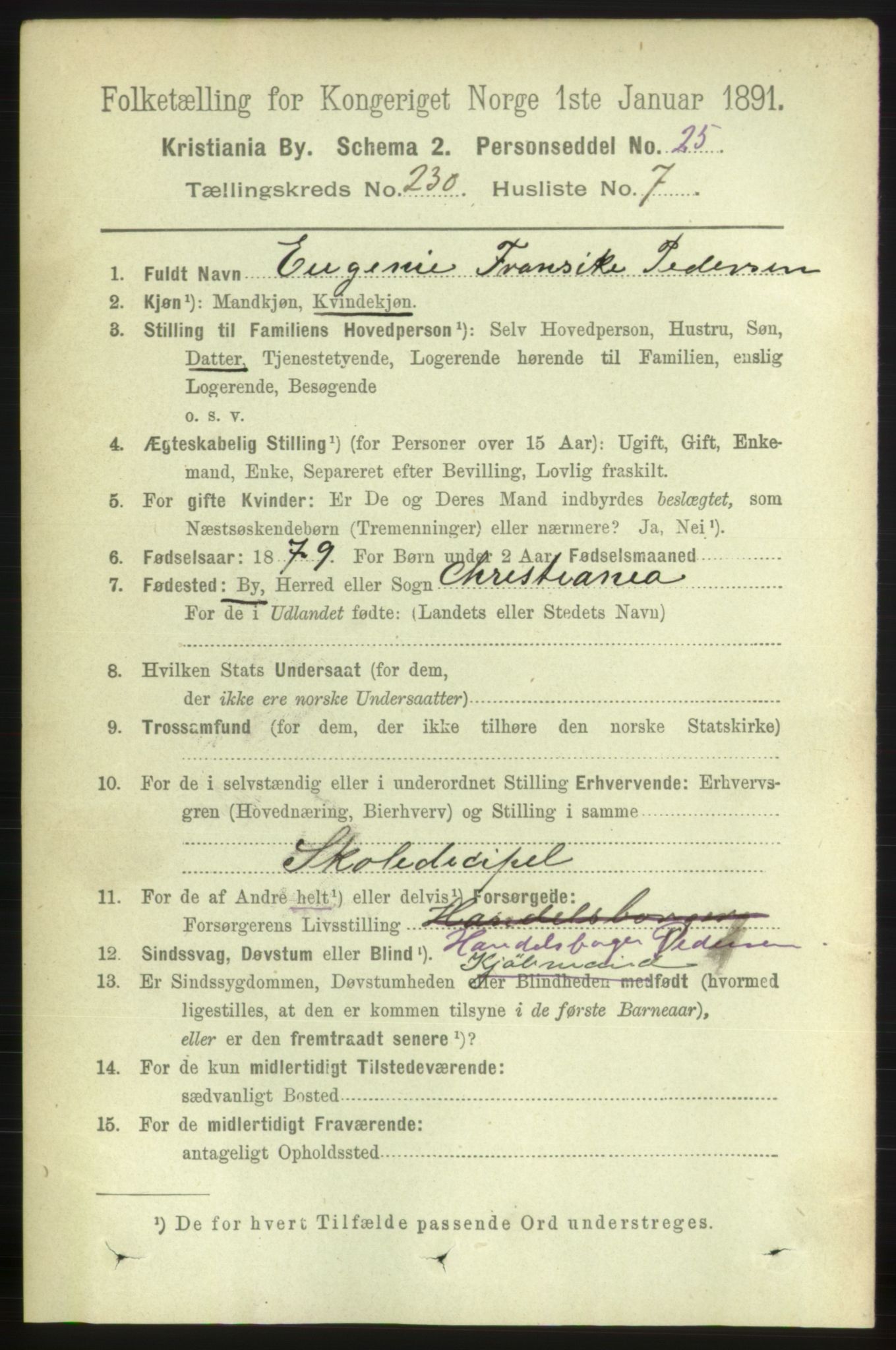 RA, 1891 census for 0301 Kristiania, 1891, p. 142381