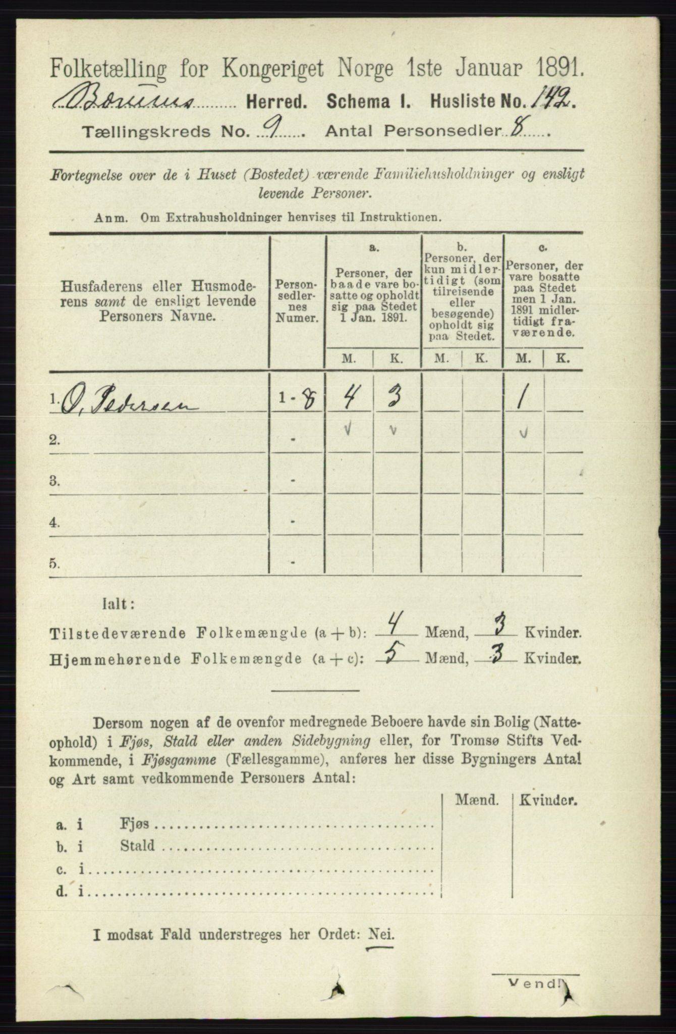 RA, 1891 census for 0219 Bærum, 1891, p. 5129