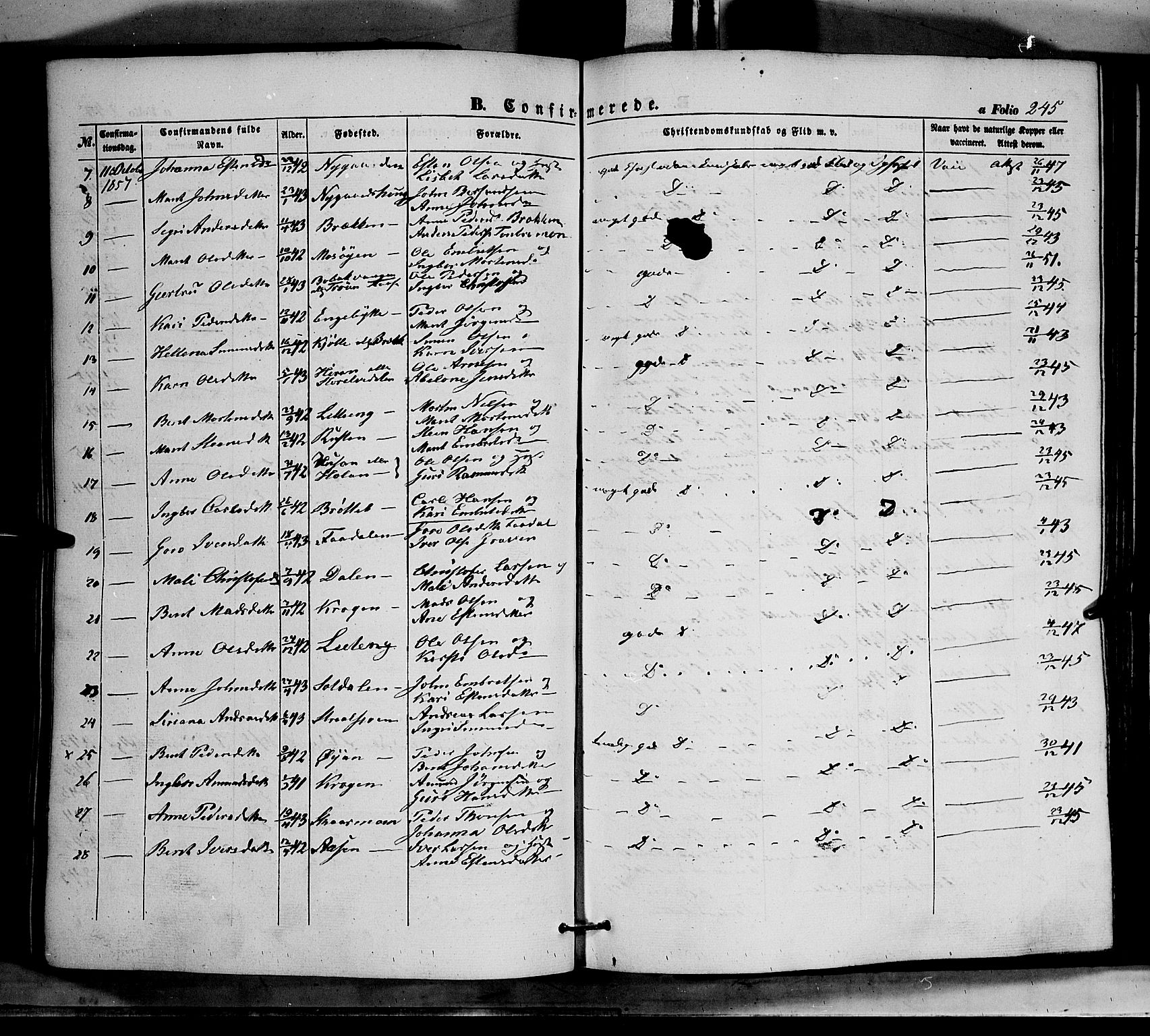 Tynset prestekontor, AV/SAH-PREST-058/H/Ha/Haa/L0020: Parish register (official) no. 20, 1848-1862, p. 245