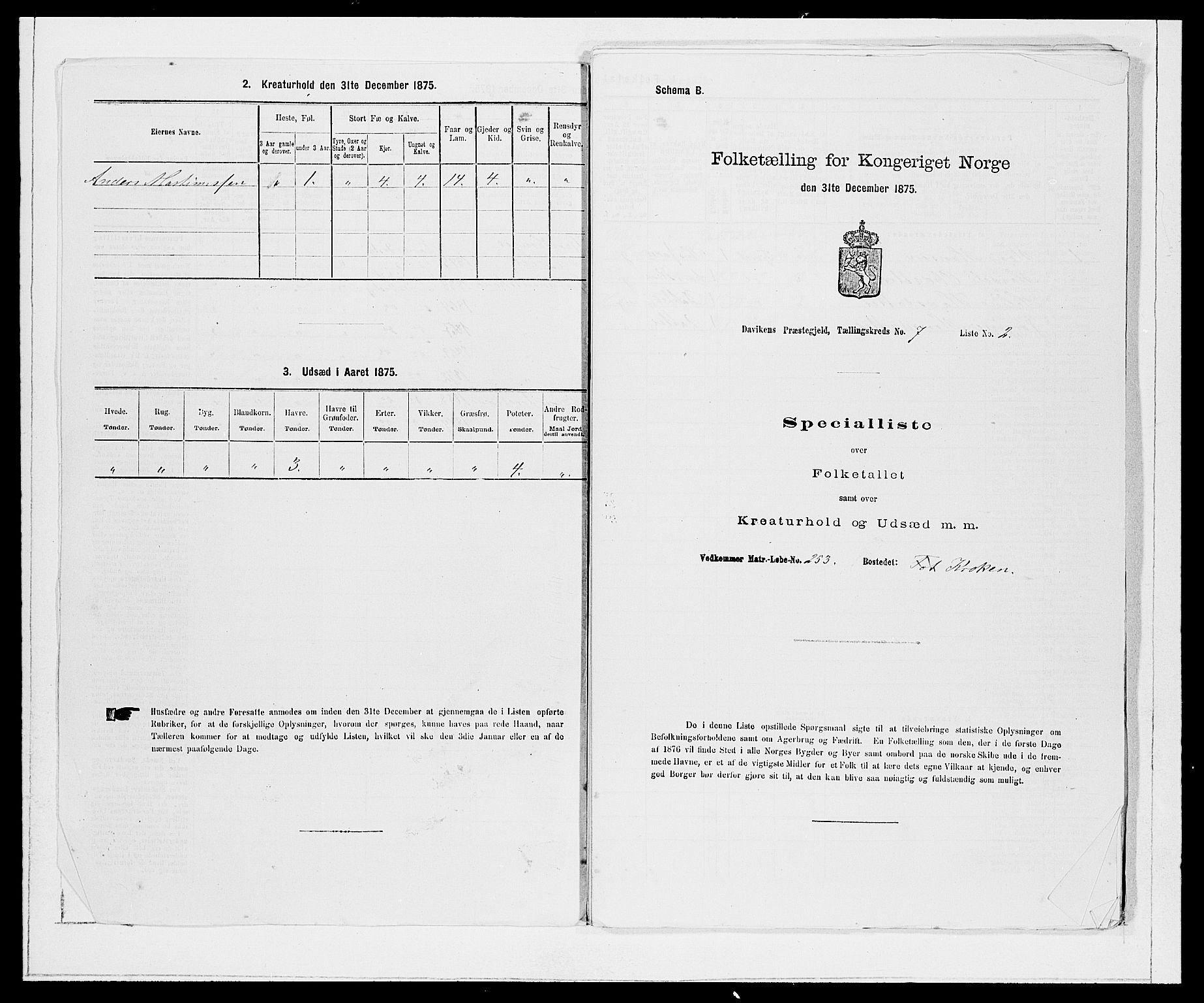 SAB, 1875 Census for 1442P Davik, 1875, p. 881