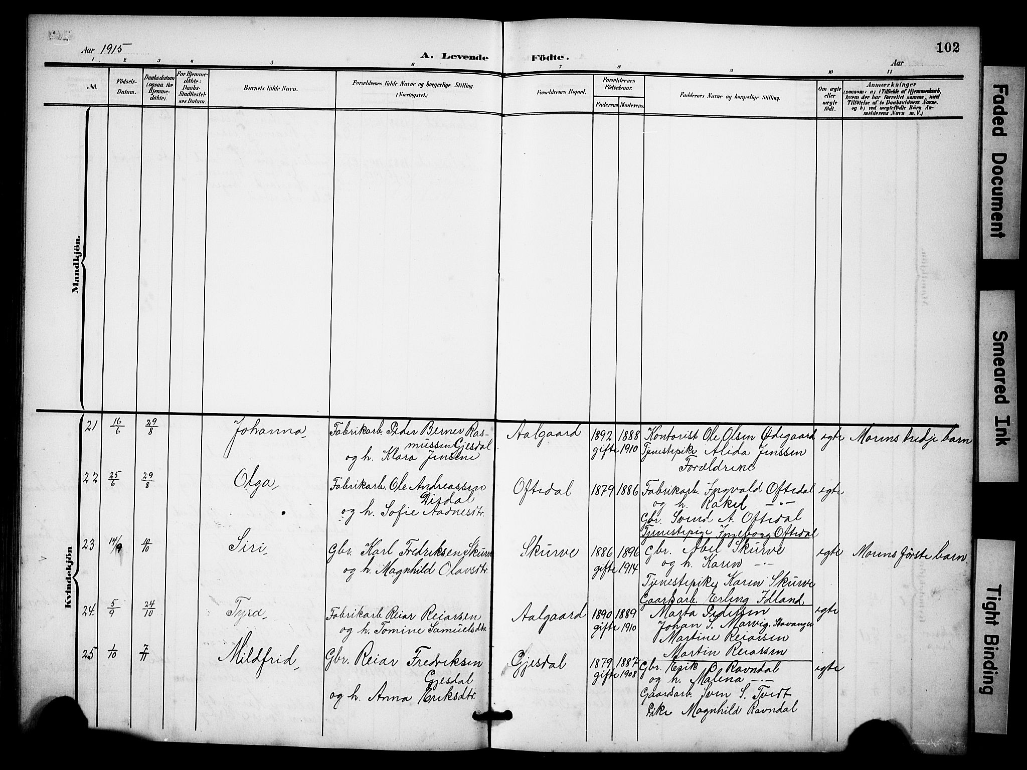 Lye sokneprestkontor, AV/SAST-A-101794/001/30BB/L0009: Parish register (copy) no. B 9, 1902-1923, p. 102