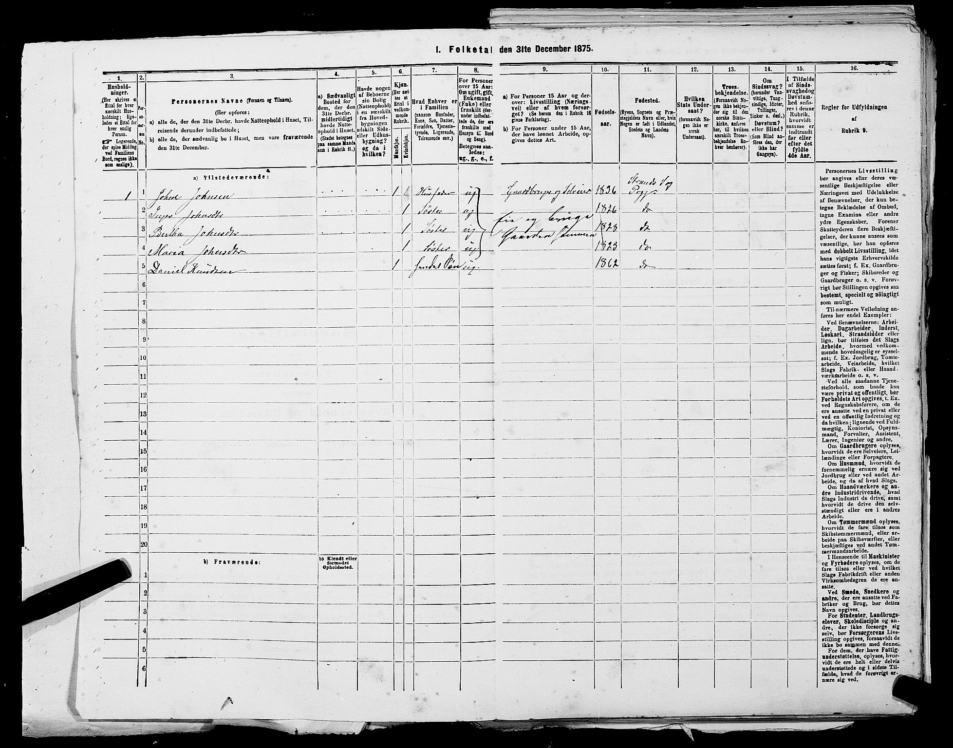 SAST, 1875 census for 1130P Strand, 1875, p. 38
