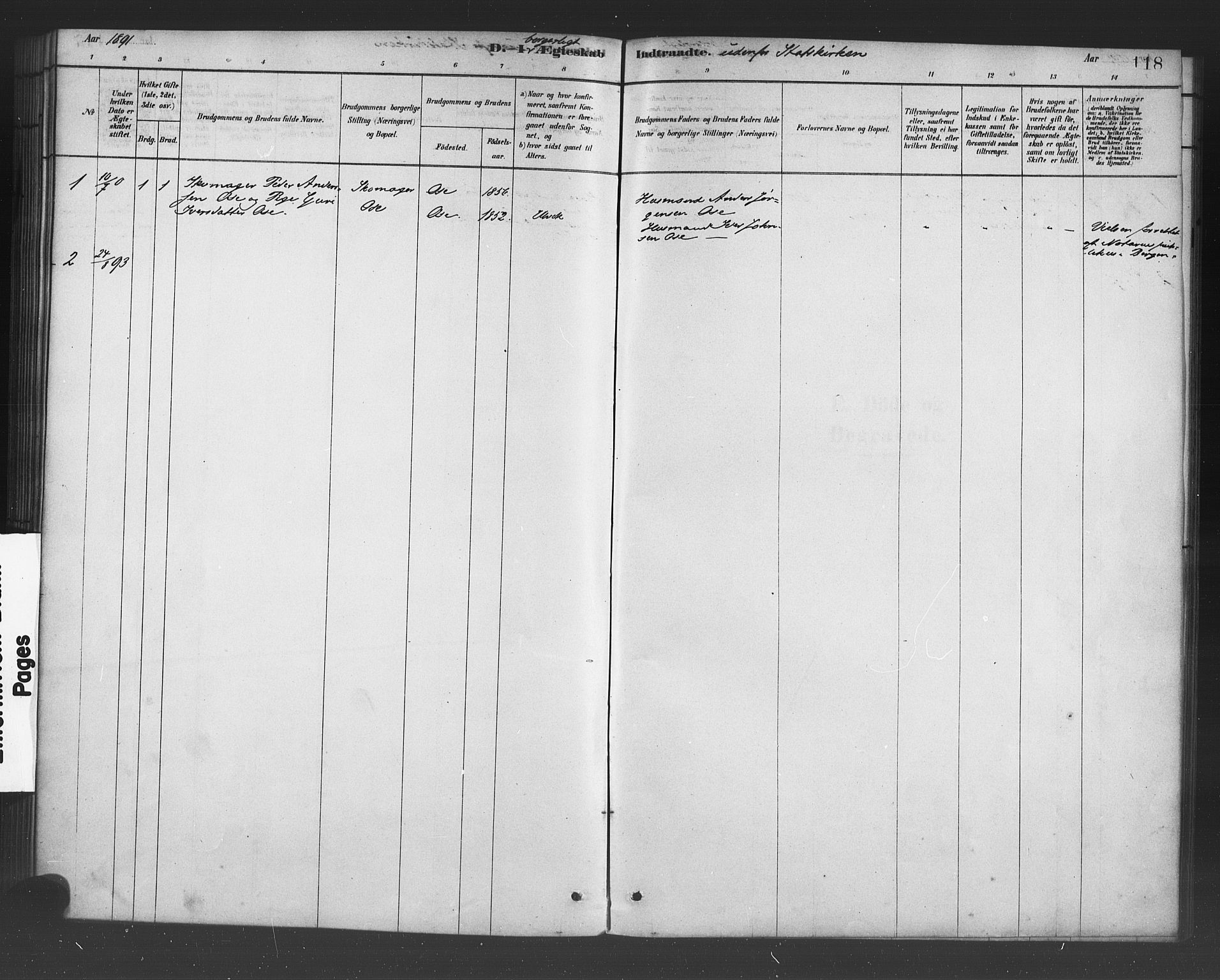 Ulvik sokneprestembete, SAB/A-78801/H/Haa: Parish register (official) no. B 1, 1878-1897, p. 118