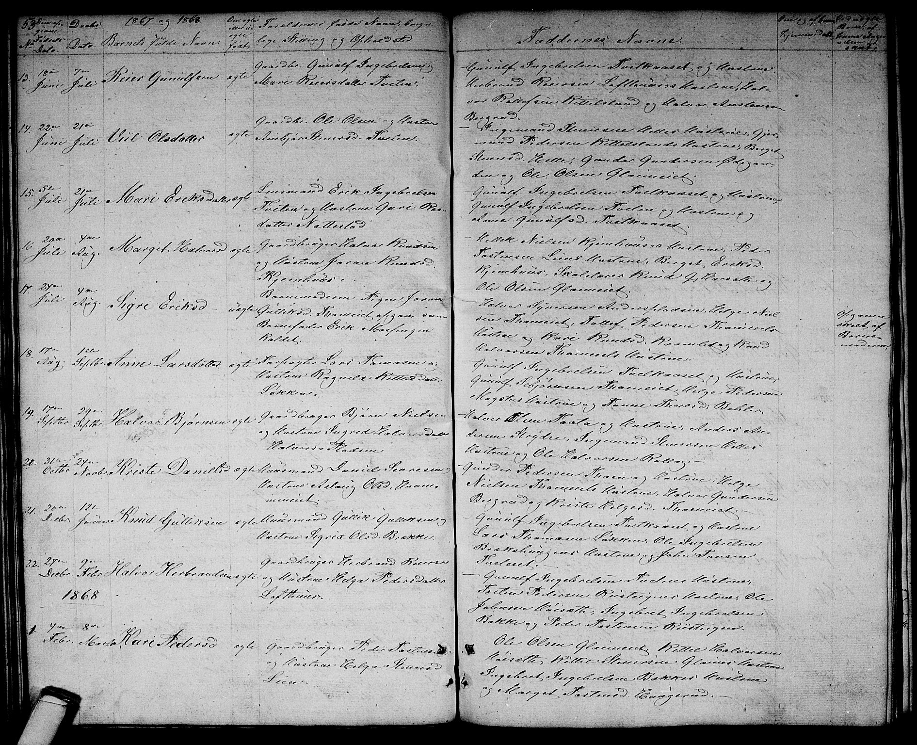 Rollag kirkebøker, SAKO/A-240/G/Gb/L0001: Parish register (copy) no. II 1, 1836-1877, p. 53