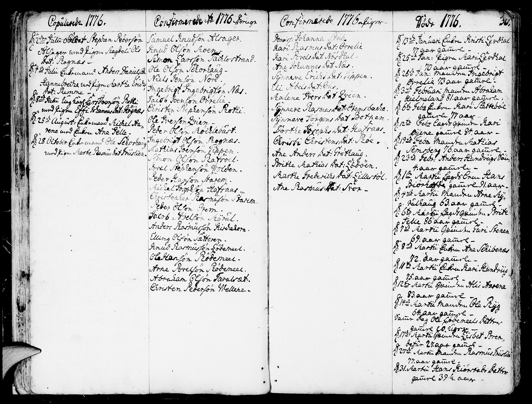 Eid sokneprestembete, AV/SAB-A-82301/H/Haa/Haaa/L0003: Parish register (official) no. A 3, 1770-1805, p. 30