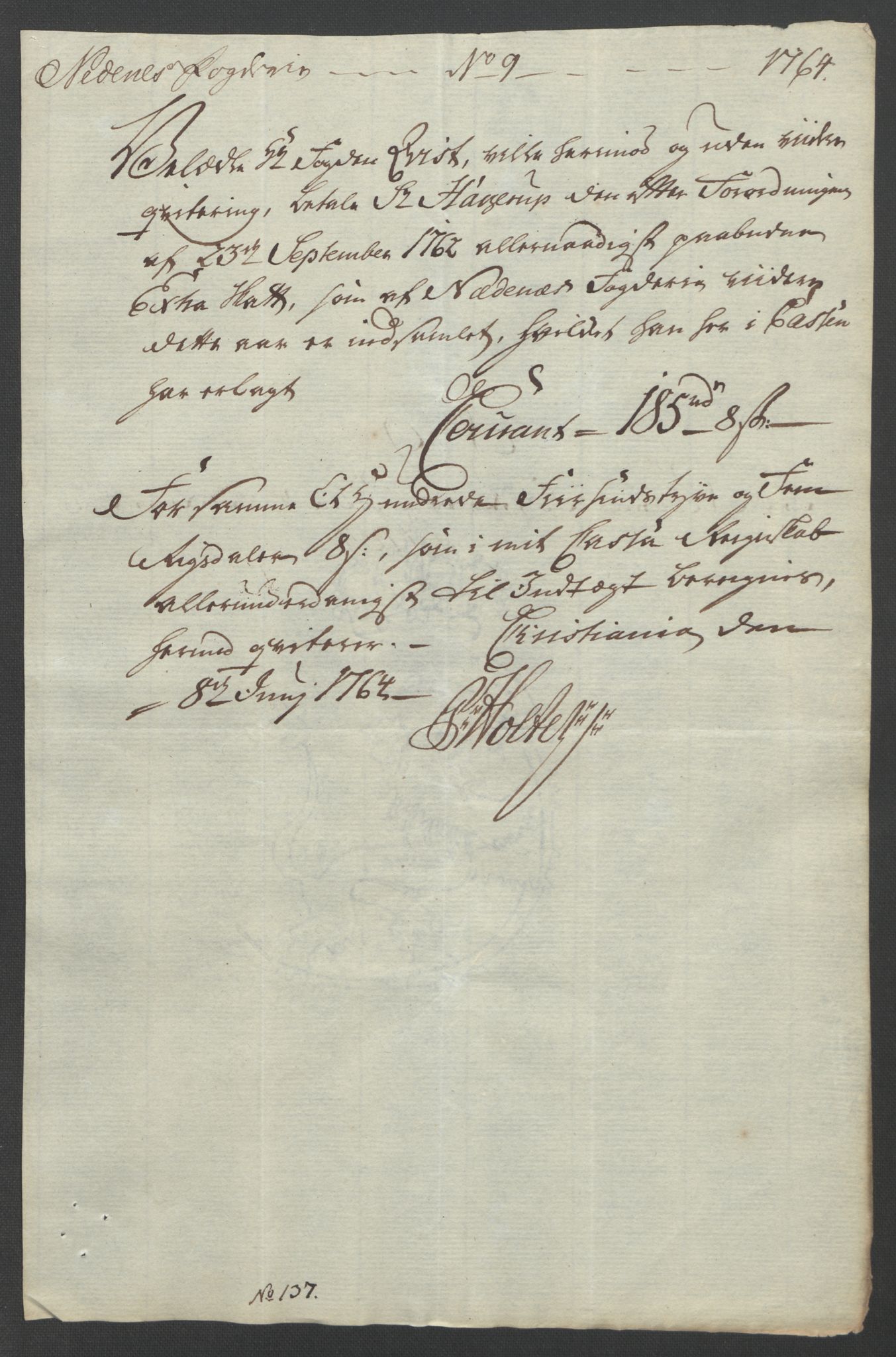 Rentekammeret inntil 1814, Reviderte regnskaper, Fogderegnskap, AV/RA-EA-4092/R39/L2424: Ekstraskatten Nedenes, 1762-1767, p. 111