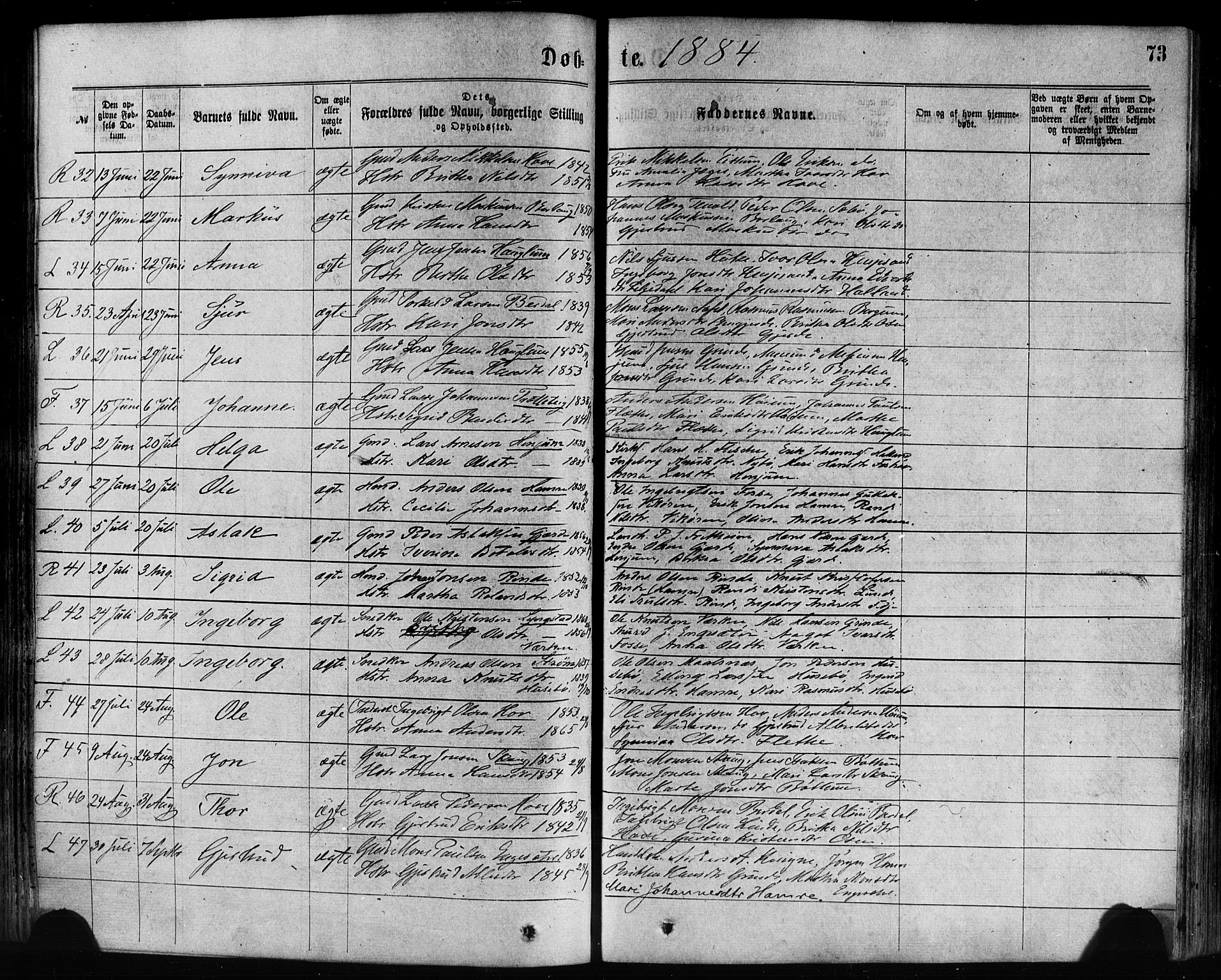Leikanger sokneprestembete, SAB/A-81001: Parish register (official) no. A 9, 1869-1888, p. 73