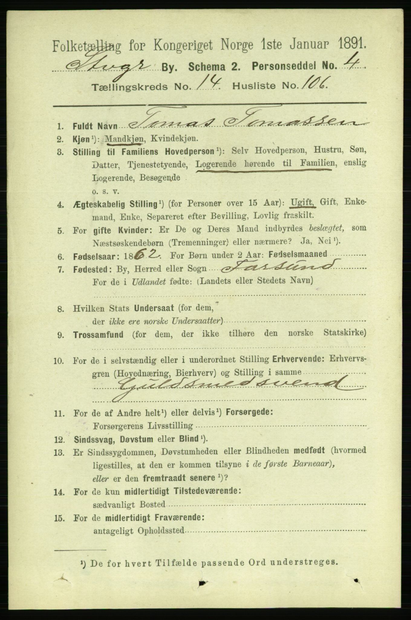 RA, 1891 census for 1103 Stavanger, 1891, p. 17856