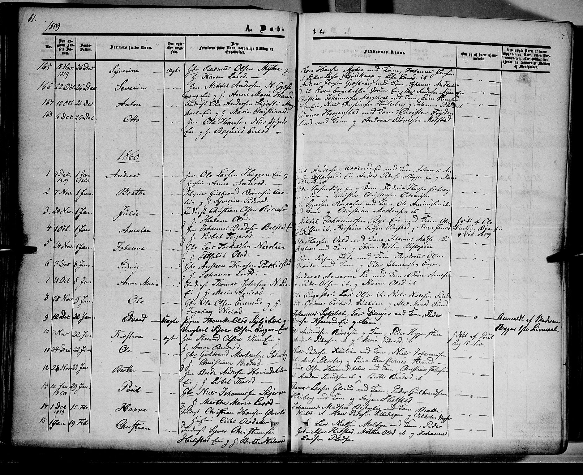 Nes prestekontor, Hedmark, AV/SAH-PREST-020/K/Ka/L0004: Parish register (official) no. 4, 1852-1886, p. 61