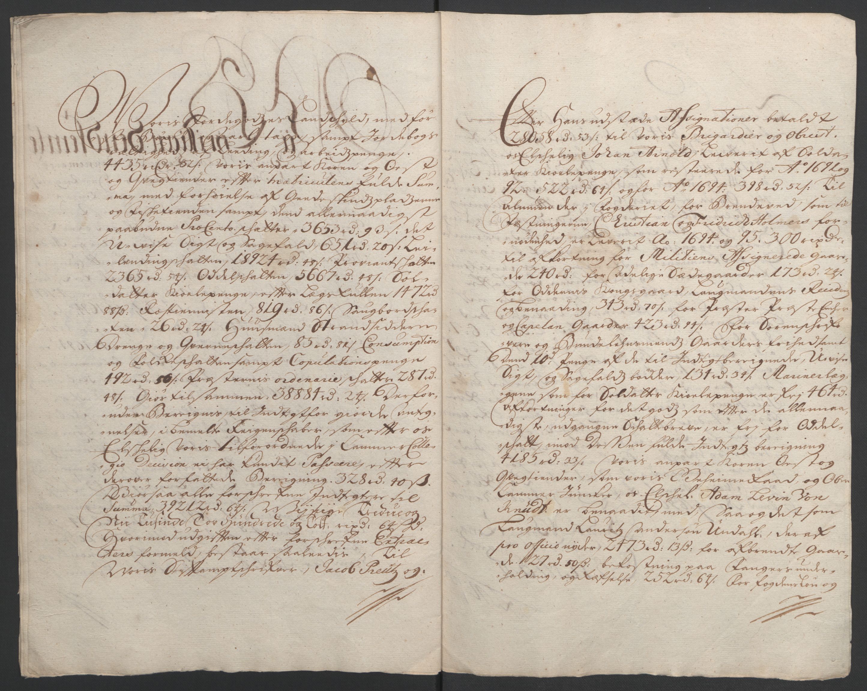 Rentekammeret inntil 1814, Reviderte regnskaper, Fogderegnskap, AV/RA-EA-4092/R43/L2545: Fogderegnskap Lista og Mandal, 1694-1695, p. 32